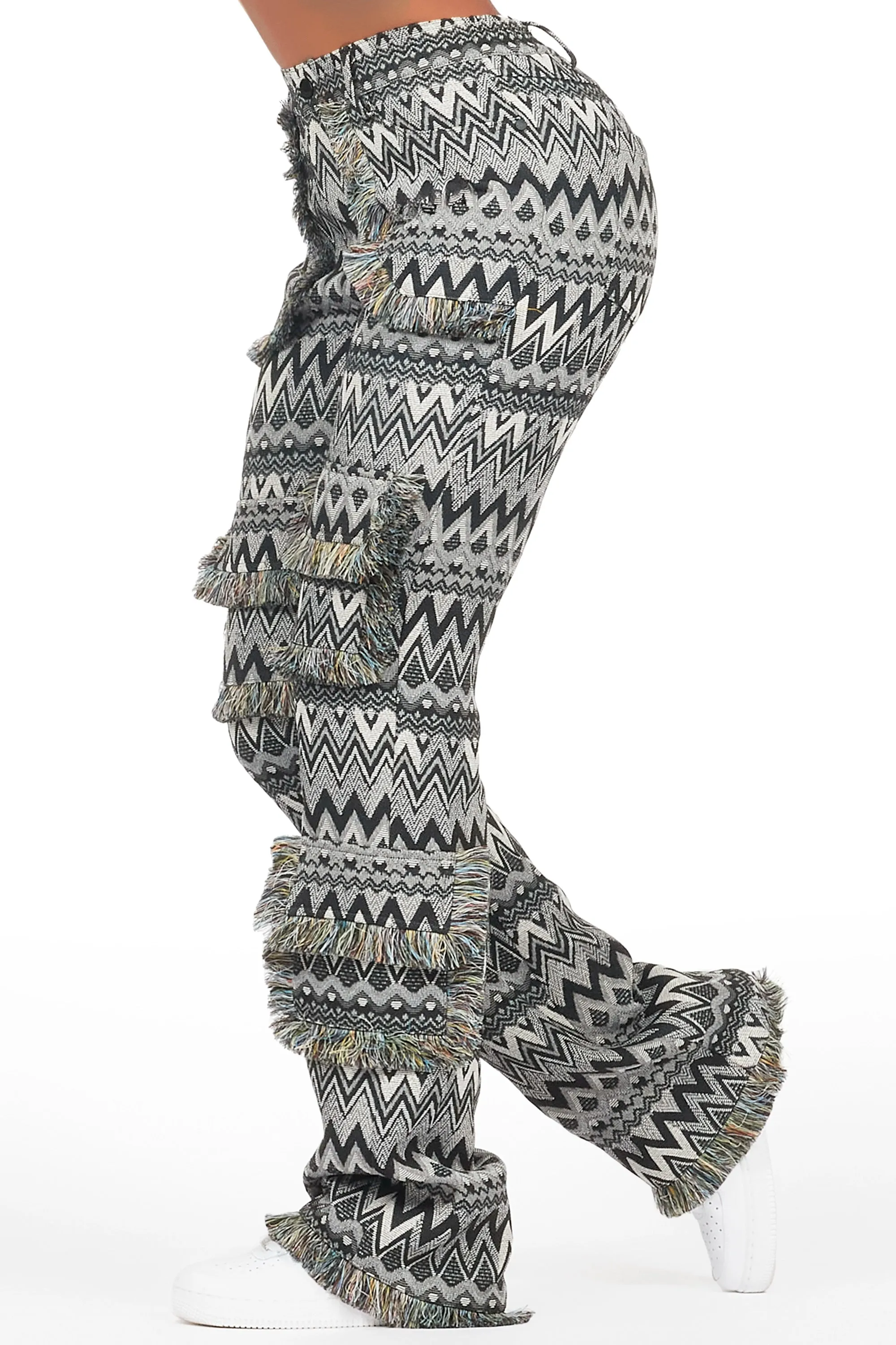 Mikaia Black Tapestry Stacked Pant sold by Rockstar Original product image thumbnail 3