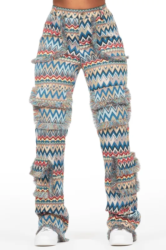 Mikaia Blue Tapestry Stacked Pant sold by Rockstar Original