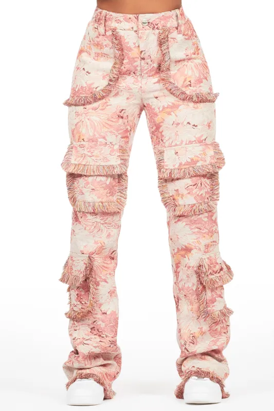 Takecia Pink Tapestry Stacked Pant sold by Rockstar Original
