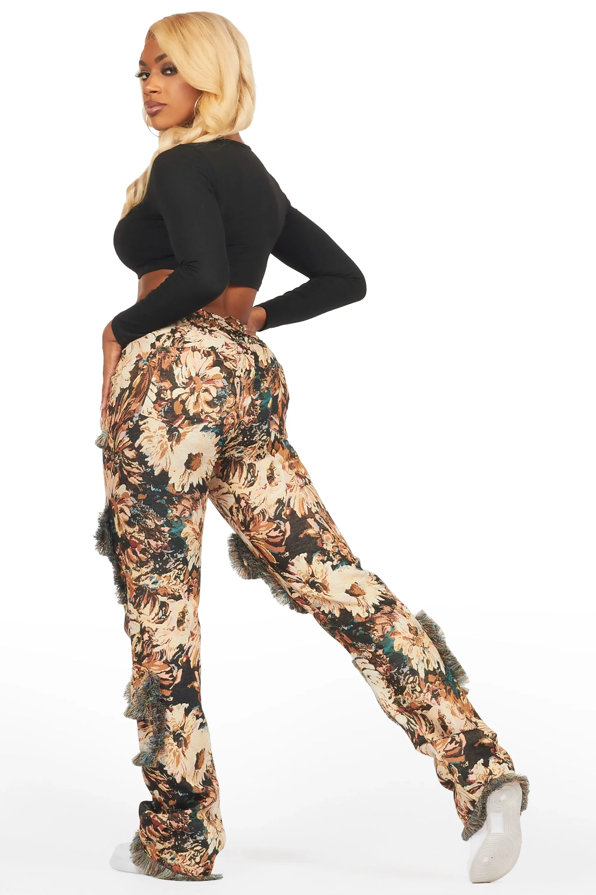 Takecia Black Tapestry Stacked Pant sold by Rockstar Original product image thumbnail 5