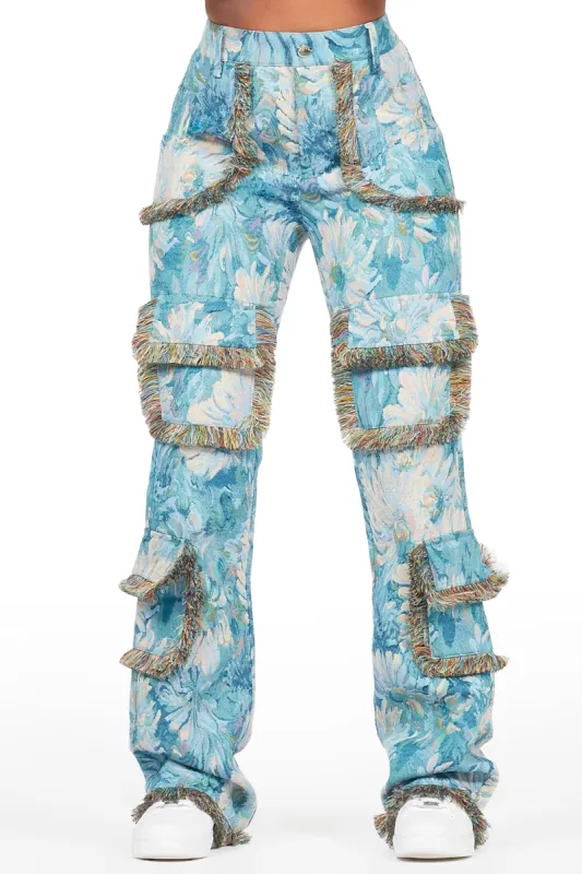 Takecia Blue Tapestry Stacked Pant sold by Rockstar Original