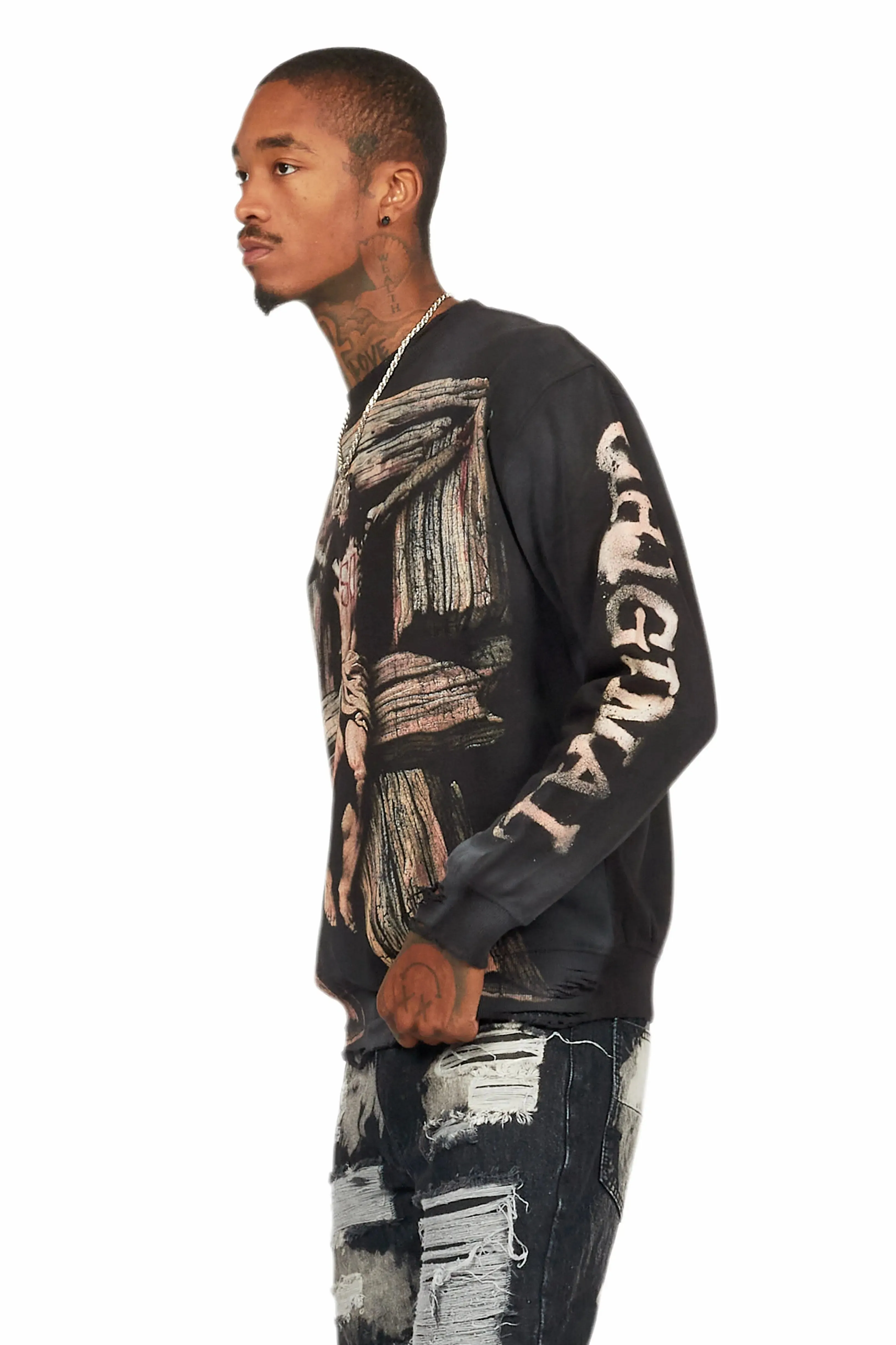 Panos Black Graphic Crewneck sold by Rockstar Original product image thumbnail 5