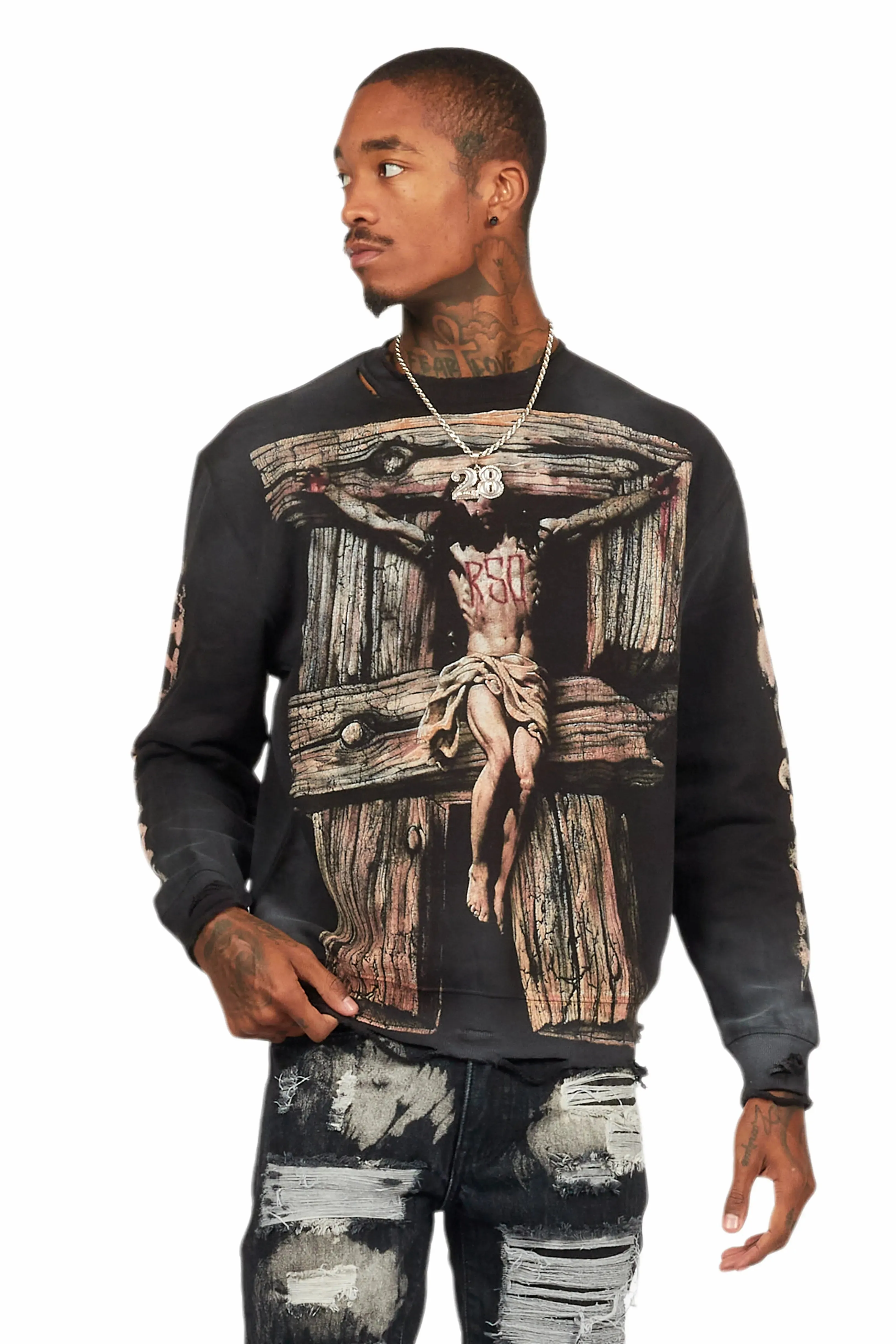 Panos Black Graphic Crewneck sold by Rockstar Original product image thumbnail 2