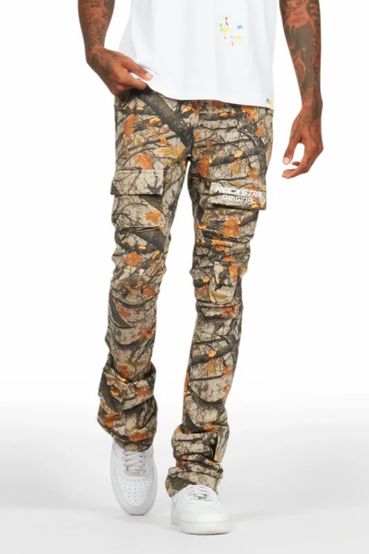 Connor Tree Camo Stacked Flare Track Pant sold by Rockstar Original