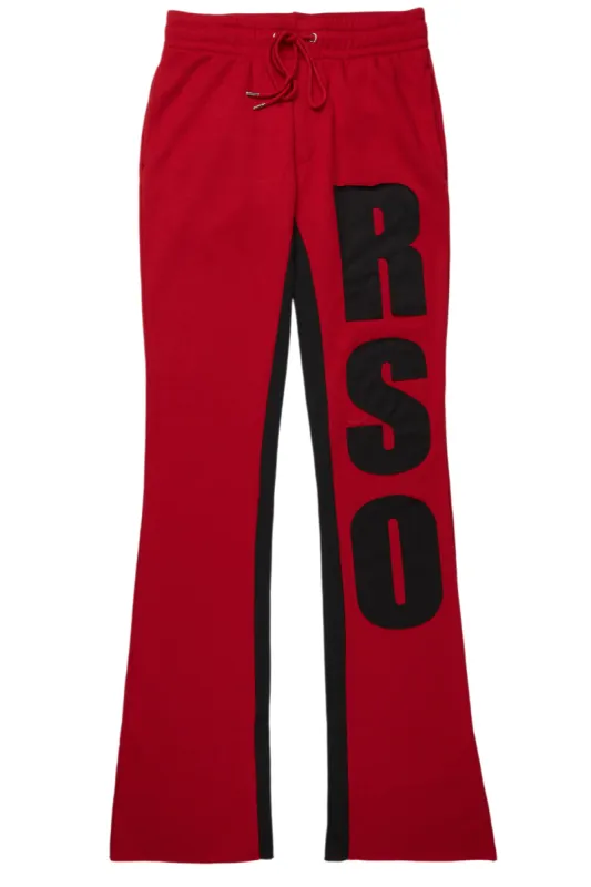 Uko Burgundy Stacked Baggy Track Pant sold by Rockstar Original