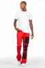 Uko Red Stacked Baggy Track Pant sold by Rockstar Original