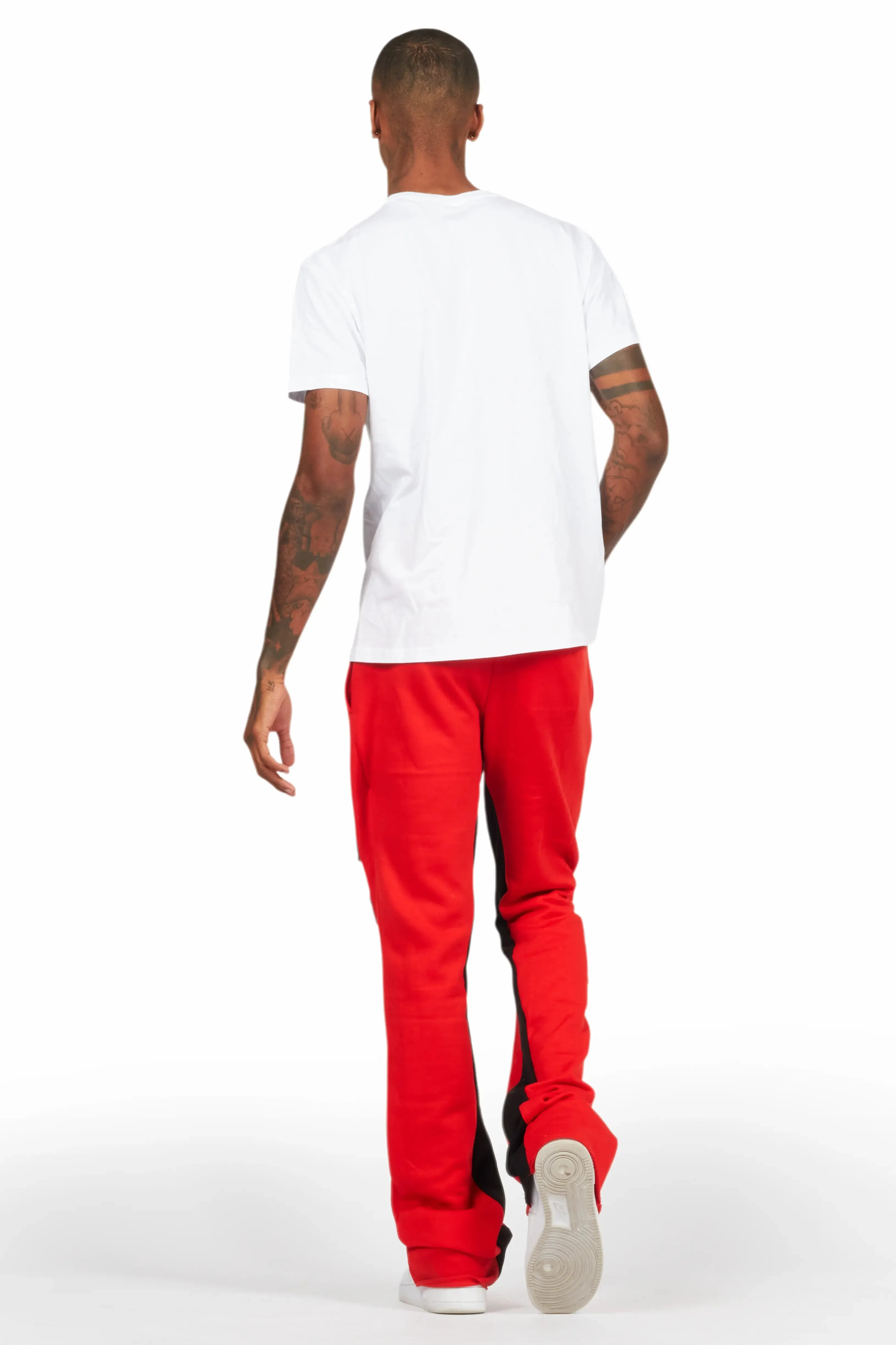 Uko Red Stacked Baggy Track Pant sold by Rockstar Original product image thumbnail 5