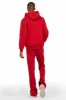Mallor Burgundy Baggy Stacked Hoodie Track Set sold by Rockstar Original
