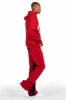 Mallor Burgundy Baggy Stacked Hoodie Track Set sold by Rockstar Original