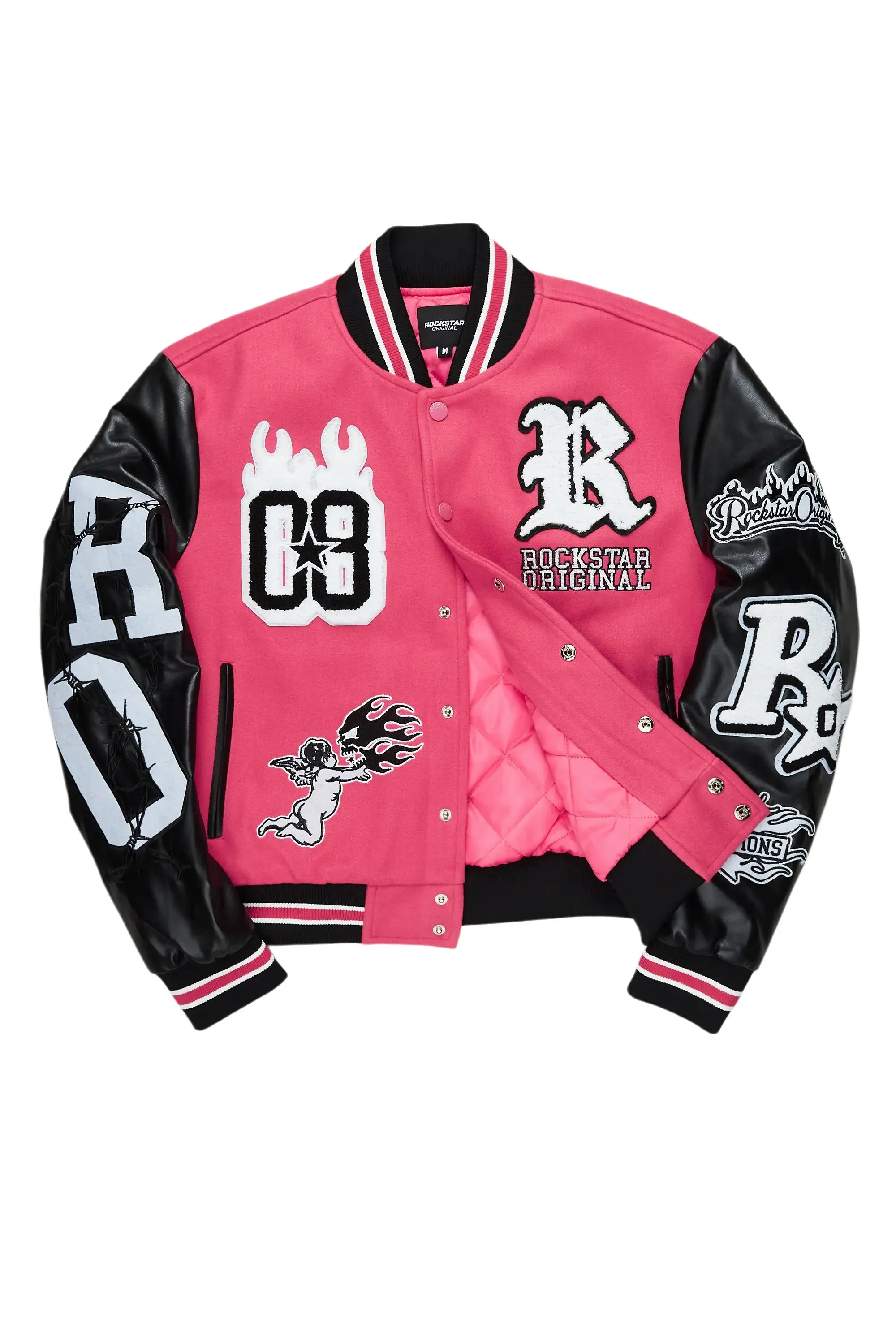 Sharray Fuchsia Oversized Varsity Jacket sold by Rockstar Original product image thumbnail 2