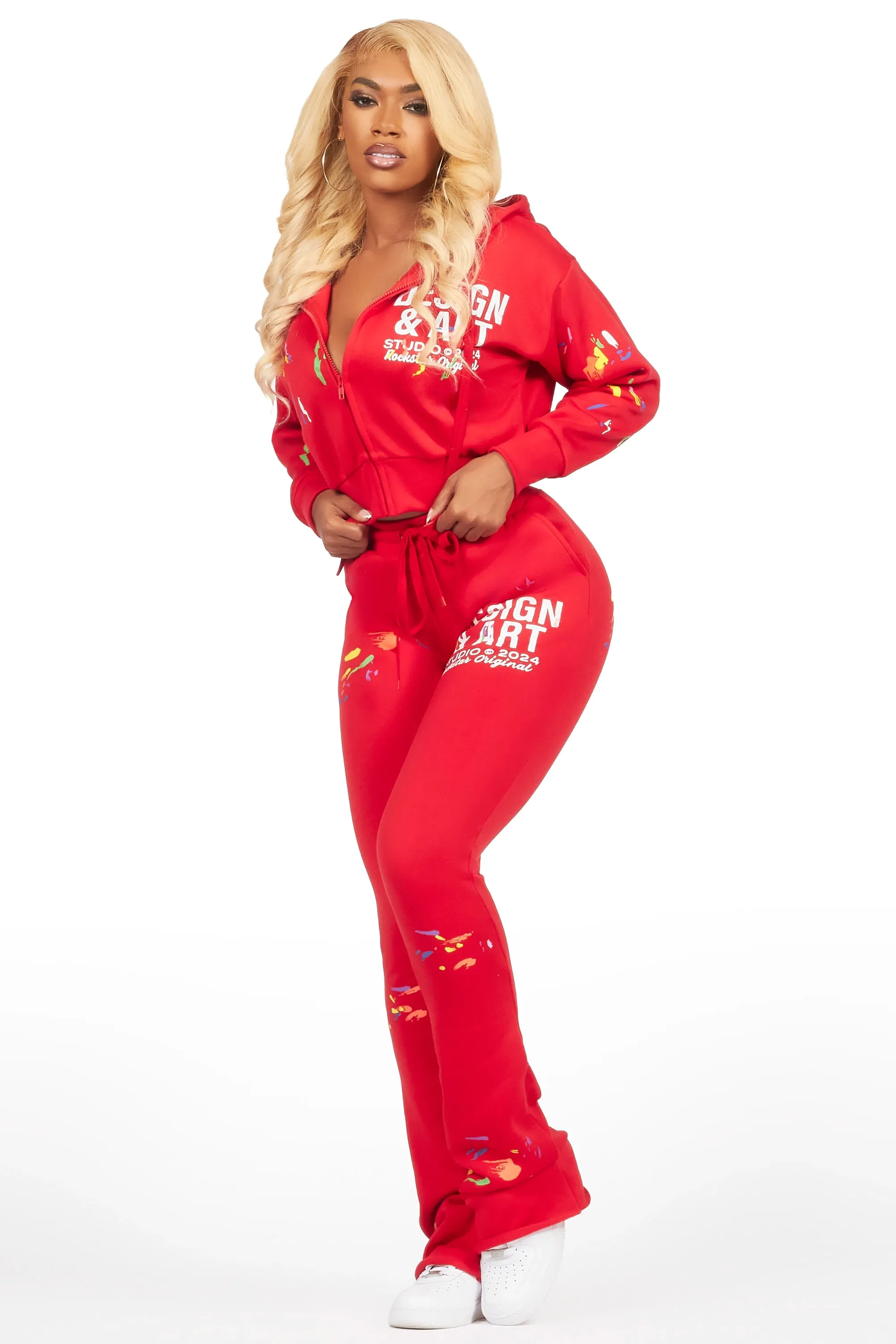 Kristiane Red Crop Super Stacked Trackset sold by Rockstar Original product image thumbnail 2