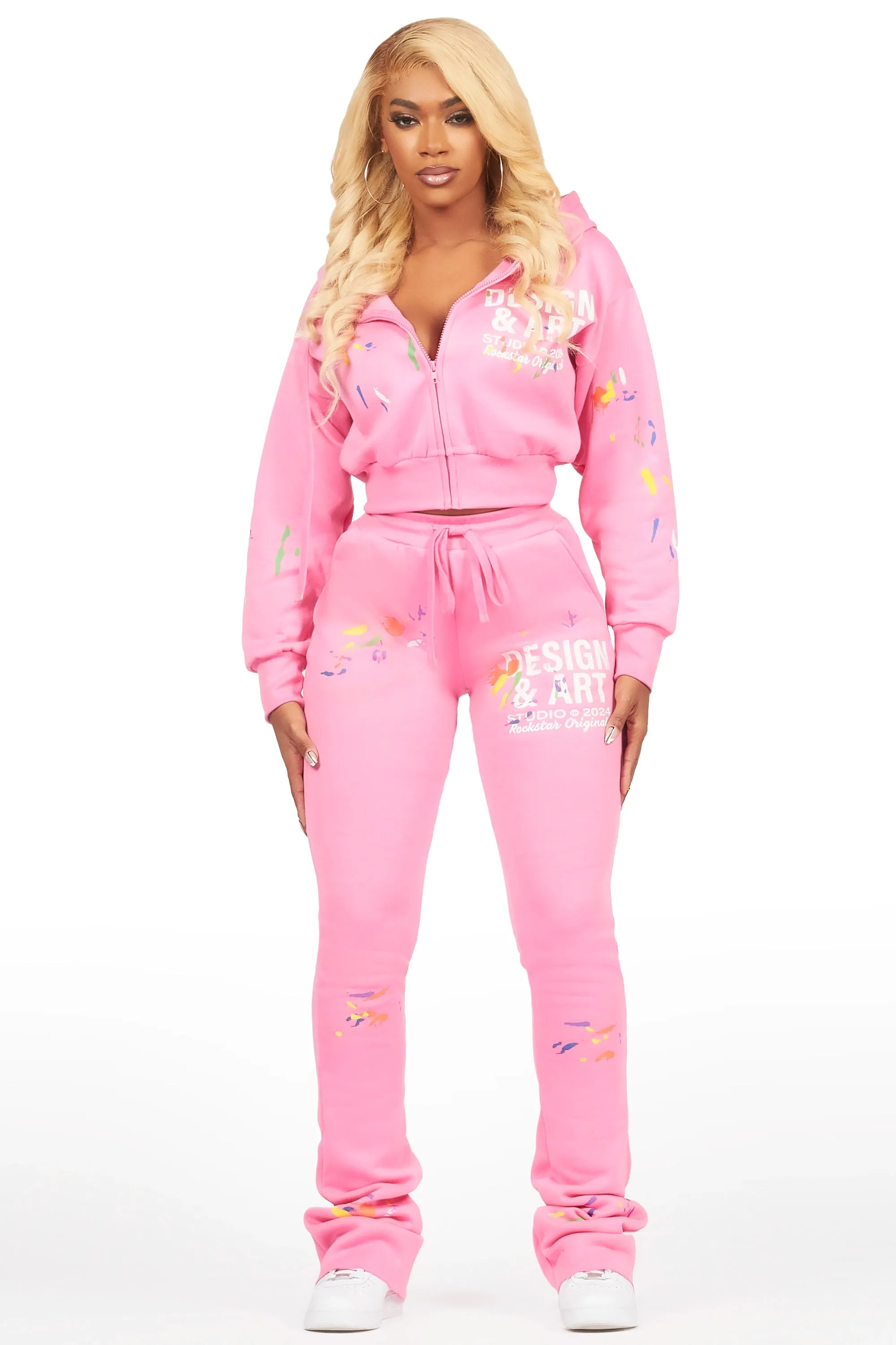 Kristiane Pink Crop Super Stacked Trackset sold by Rockstar Original