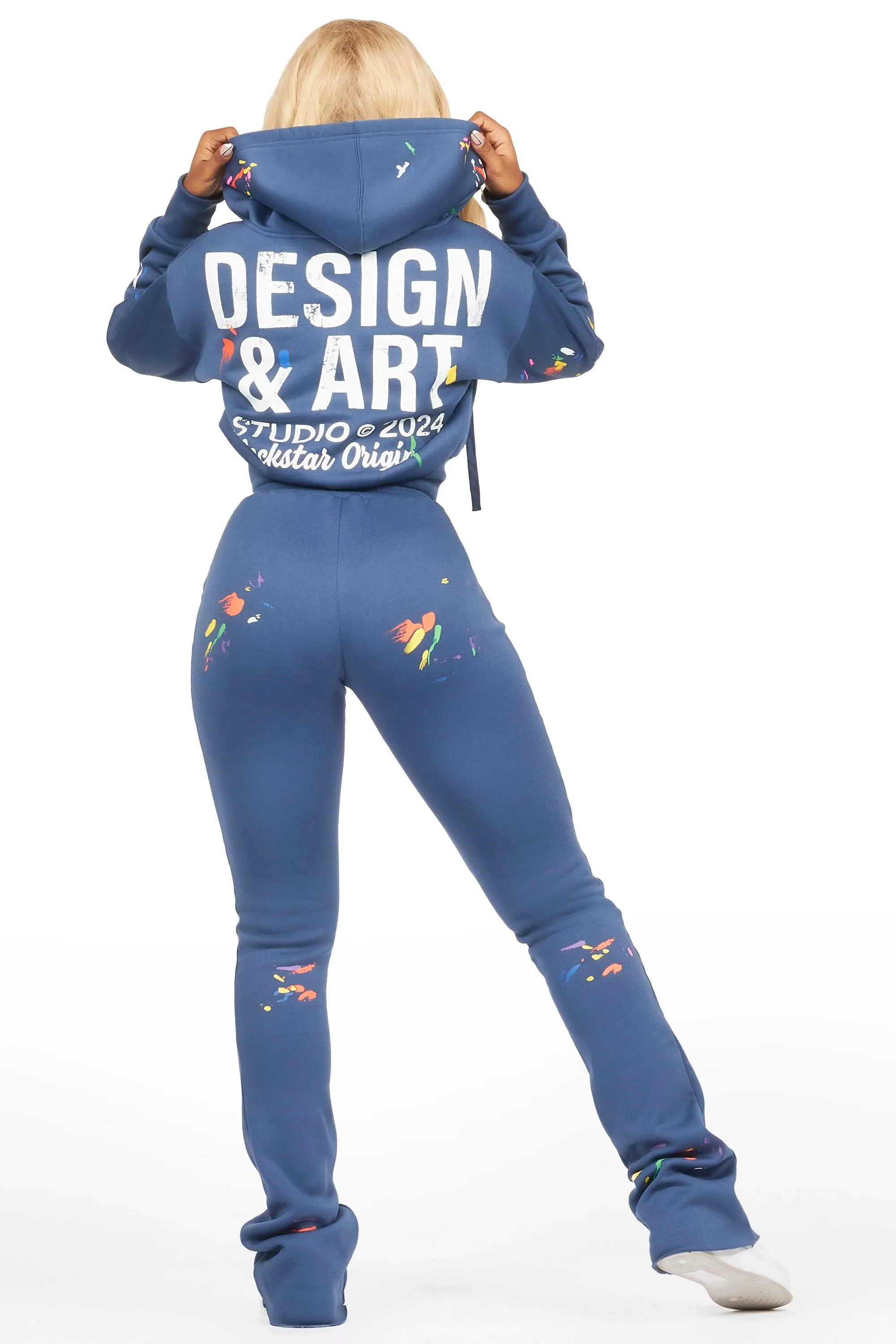 Kristiane Navy Crop Super Stacked Trackset sold by Rockstar Original product image thumbnail 5