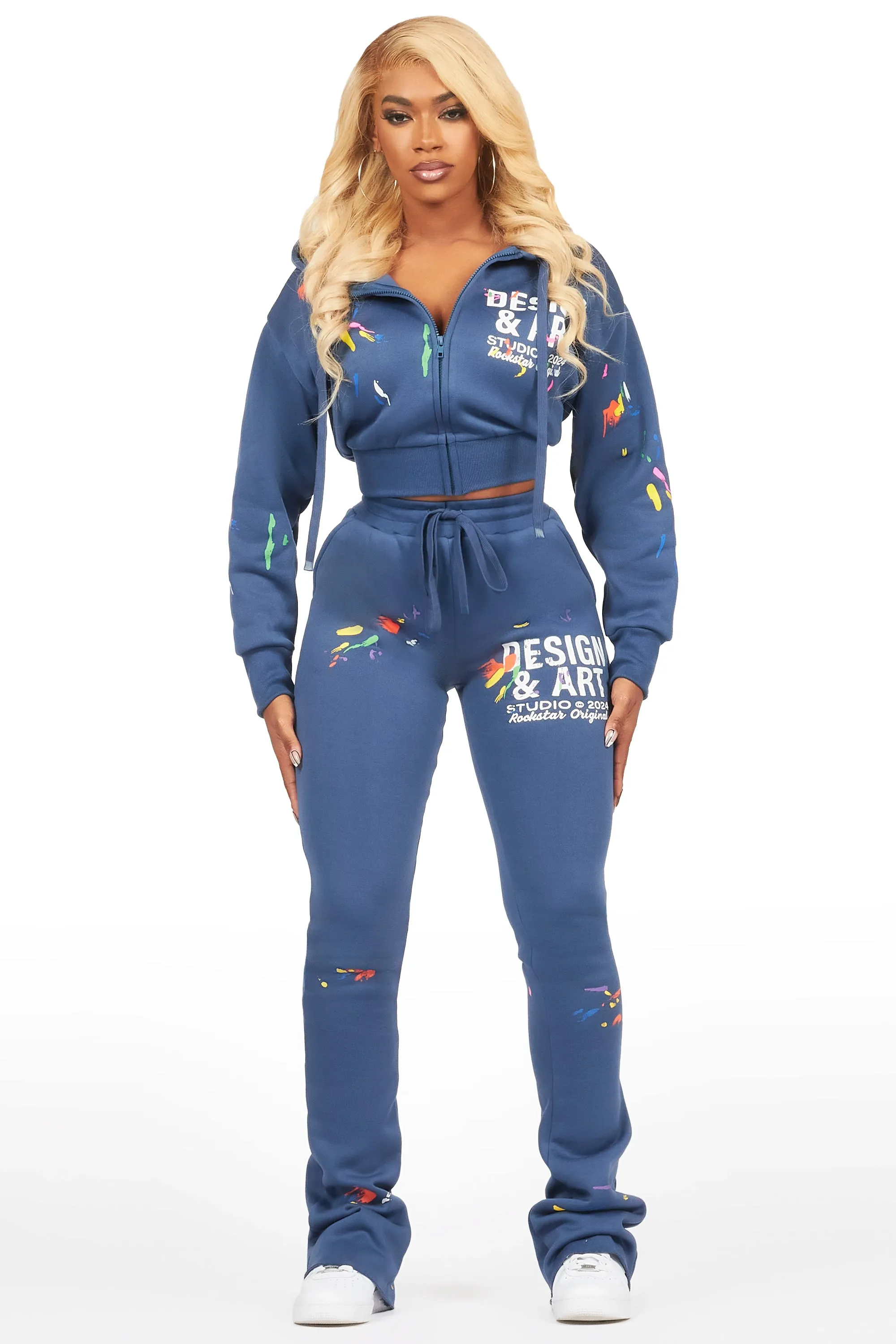 Kristiane Navy Crop Super Stacked Trackset sold by Rockstar Original