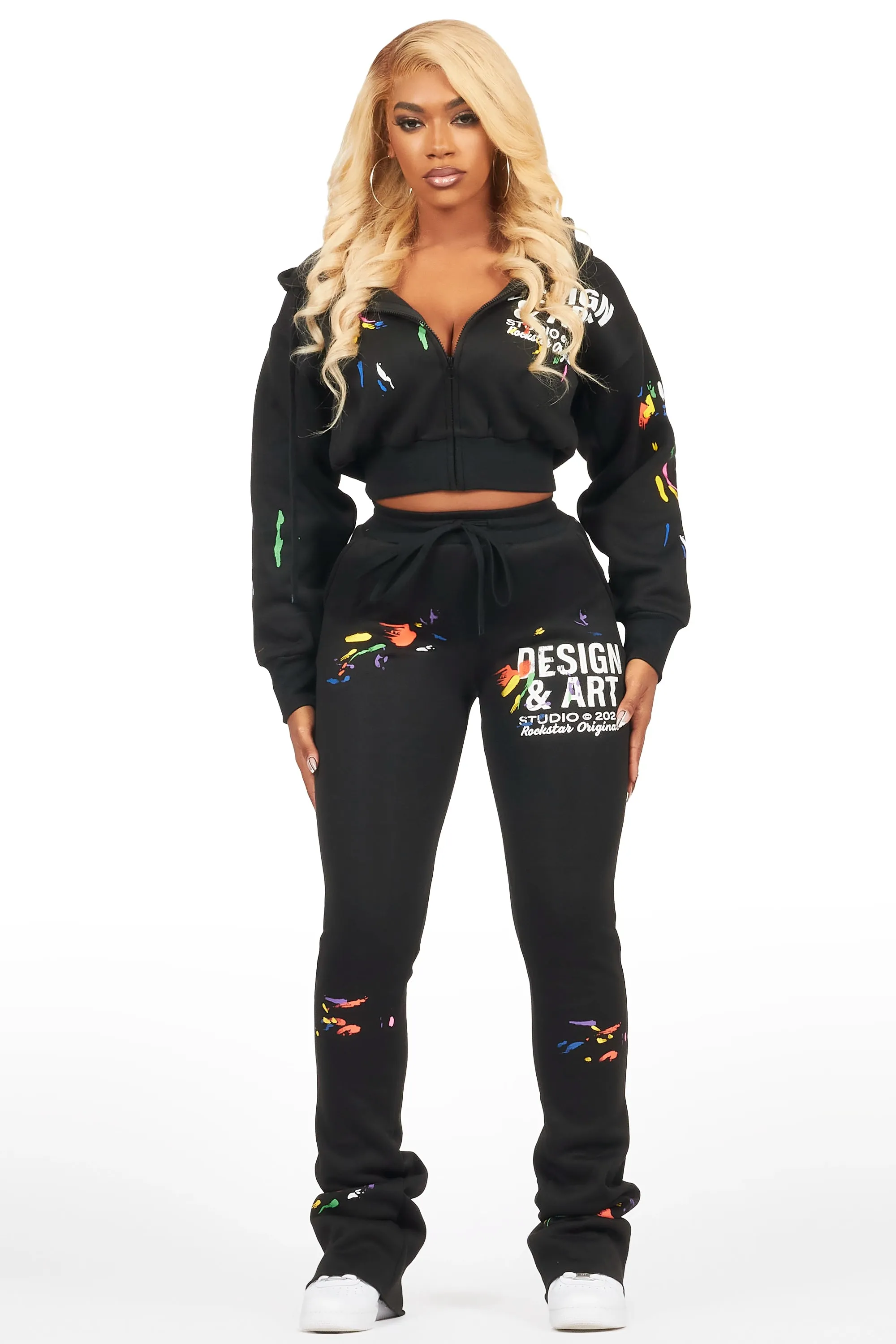 Kristiane Black Crop Super Stacked Trackset sold by Rockstar Original