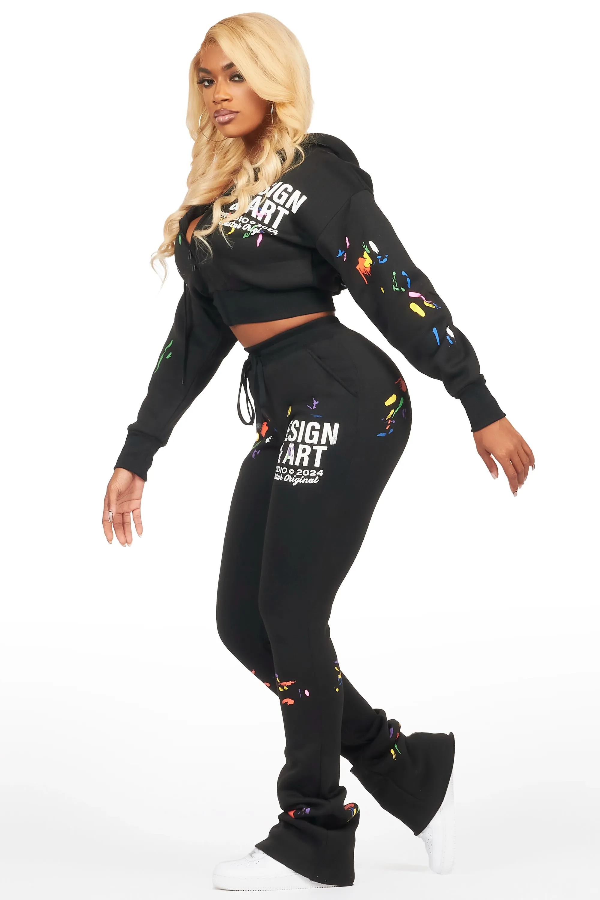 Kristiane Black Crop Super Stacked Trackset sold by Rockstar Original product image thumbnail 4