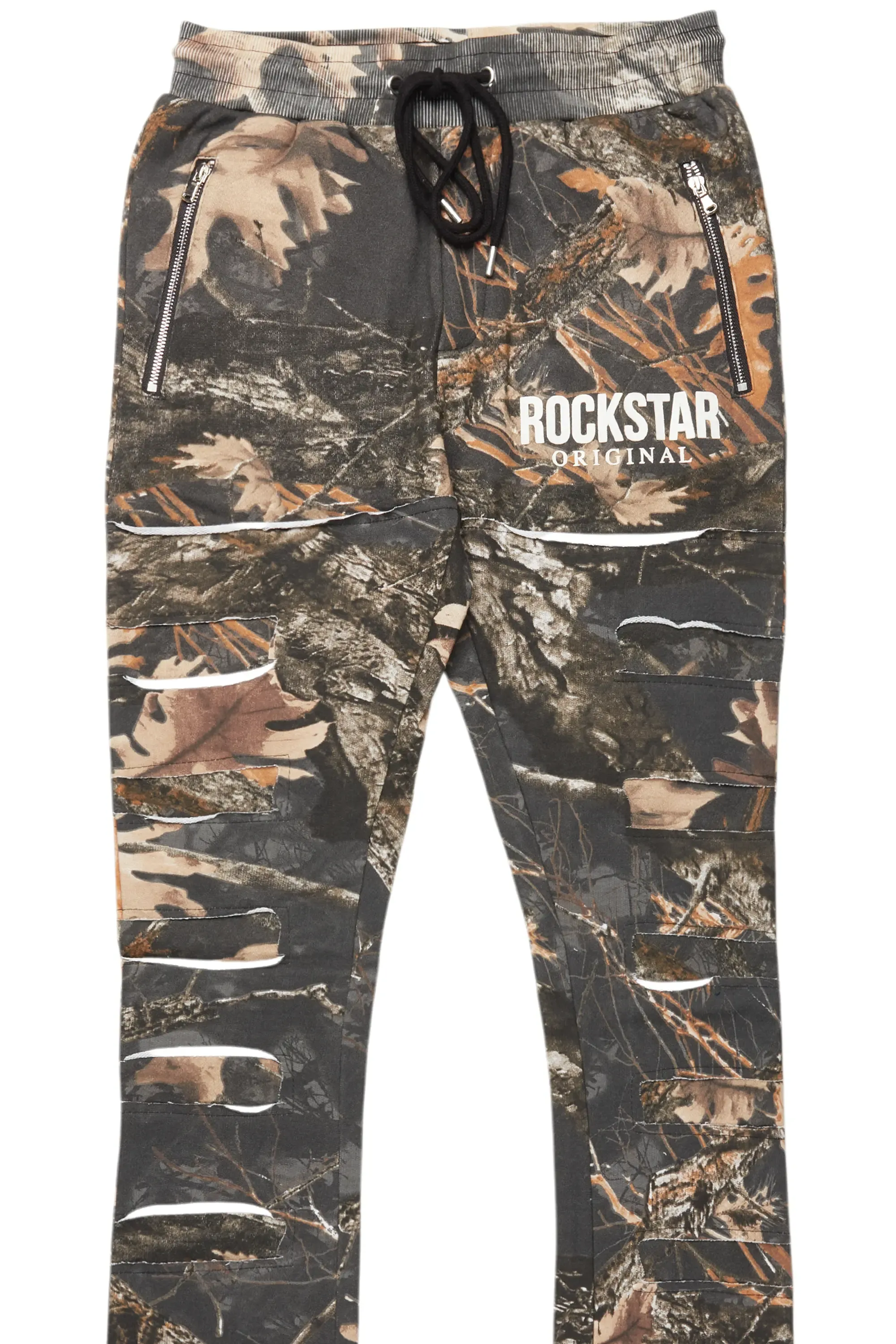 Emilio Black Tree Camo Stacked Flare Track Pant sold by Rockstar Original product image thumbnail 2