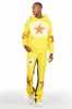 States Yellow Baggy Stacked Hoodie Track Set sold by Rockstar Original