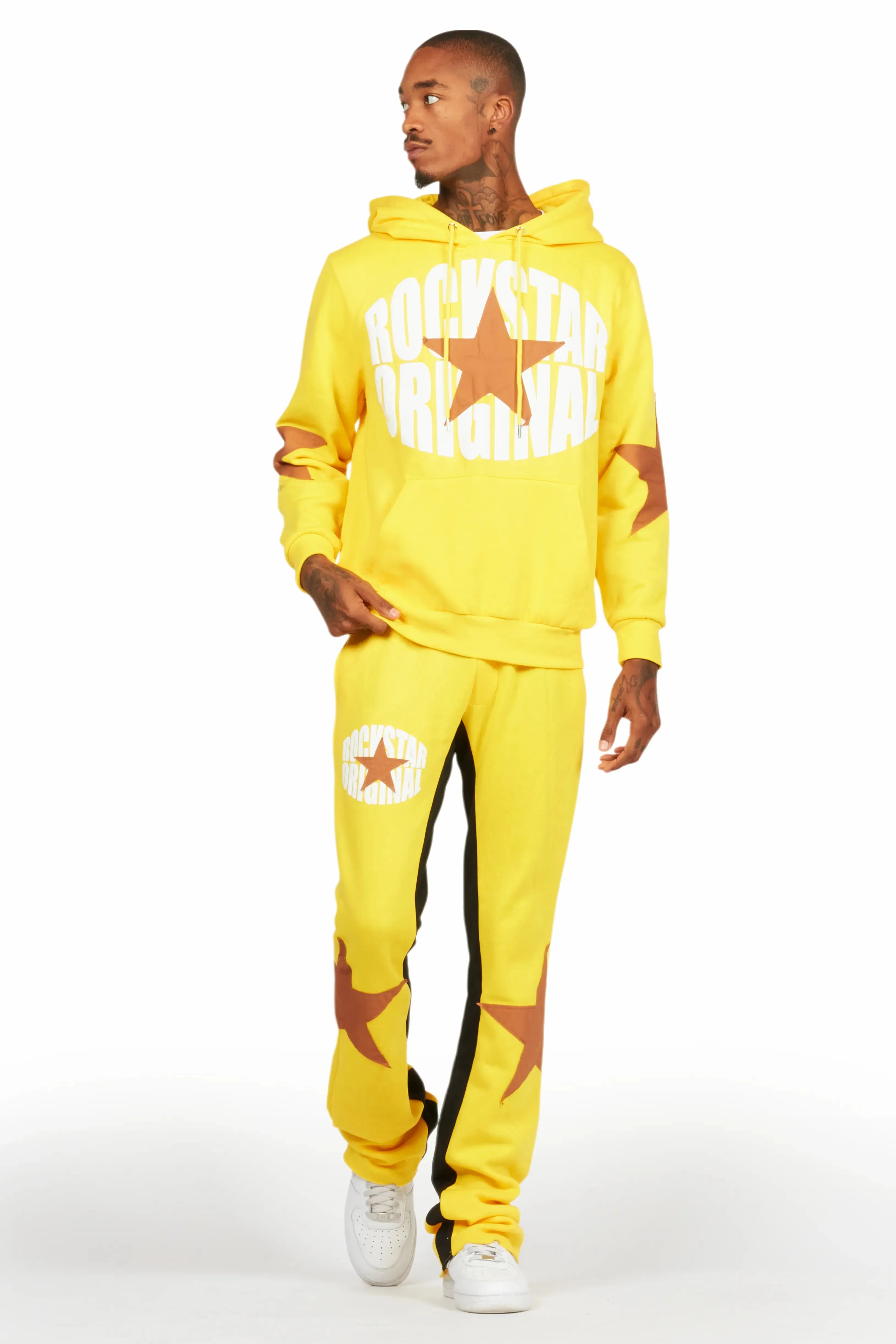 States Yellow Baggy Stacked Hoodie Track Set sold by Rockstar Original product image thumbnail 2