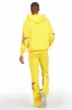 States Yellow Baggy Stacked Hoodie Track Set sold by Rockstar Original