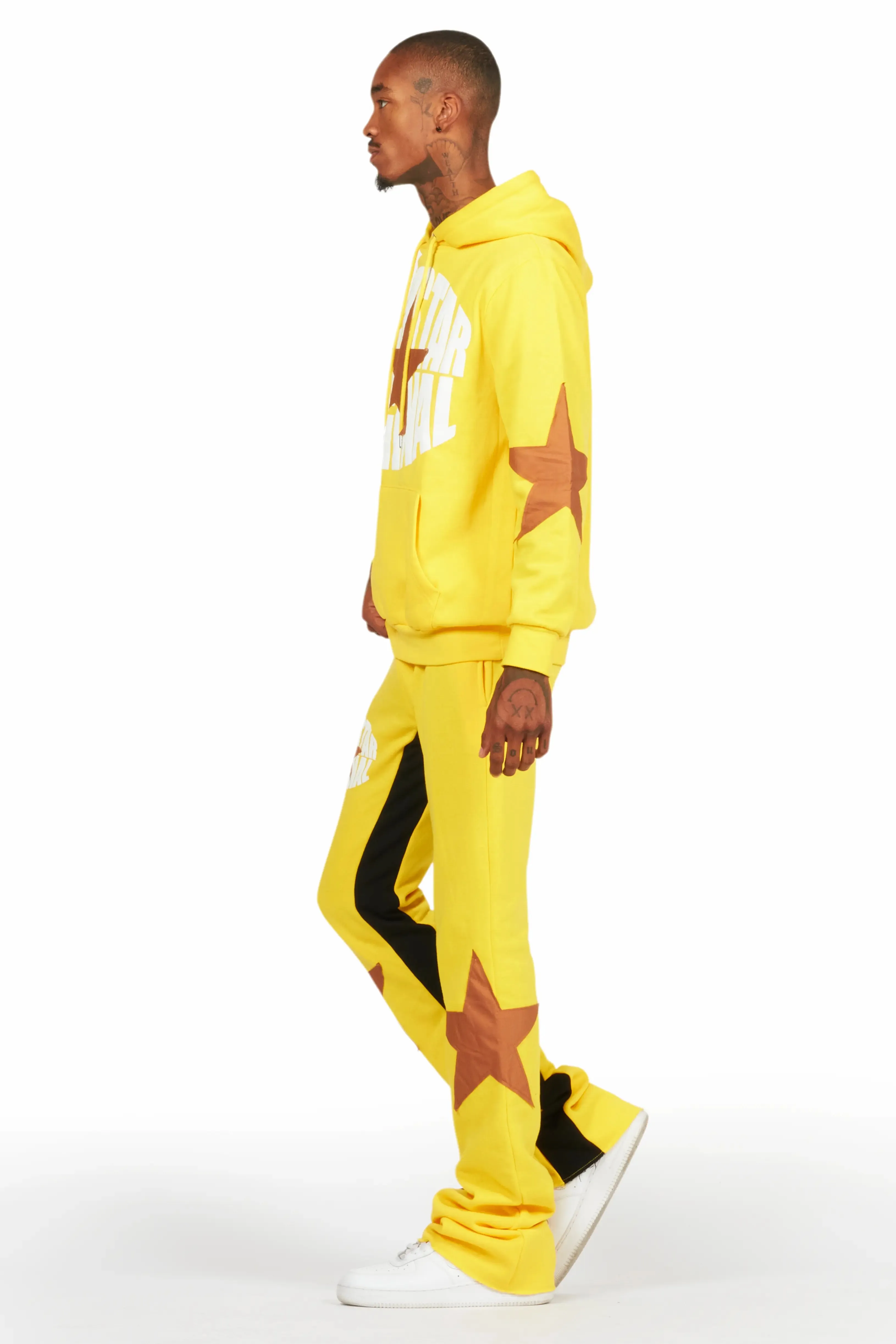 States Yellow Baggy Stacked Hoodie Track Set sold by Rockstar Original product image thumbnail 5