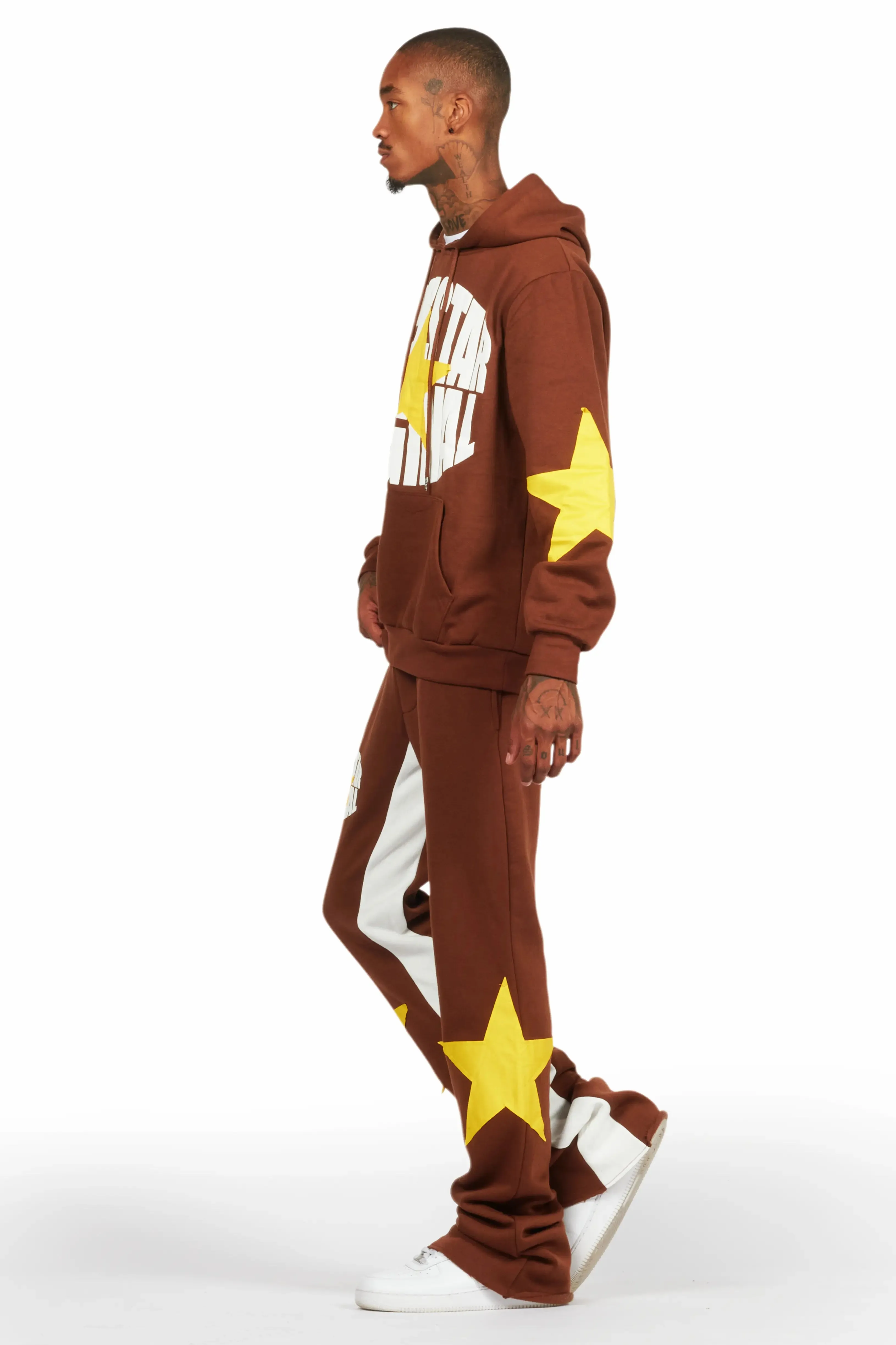States Brown Baggy Stacked Hoodie Track Set sold by Rockstar Original product image thumbnail 5