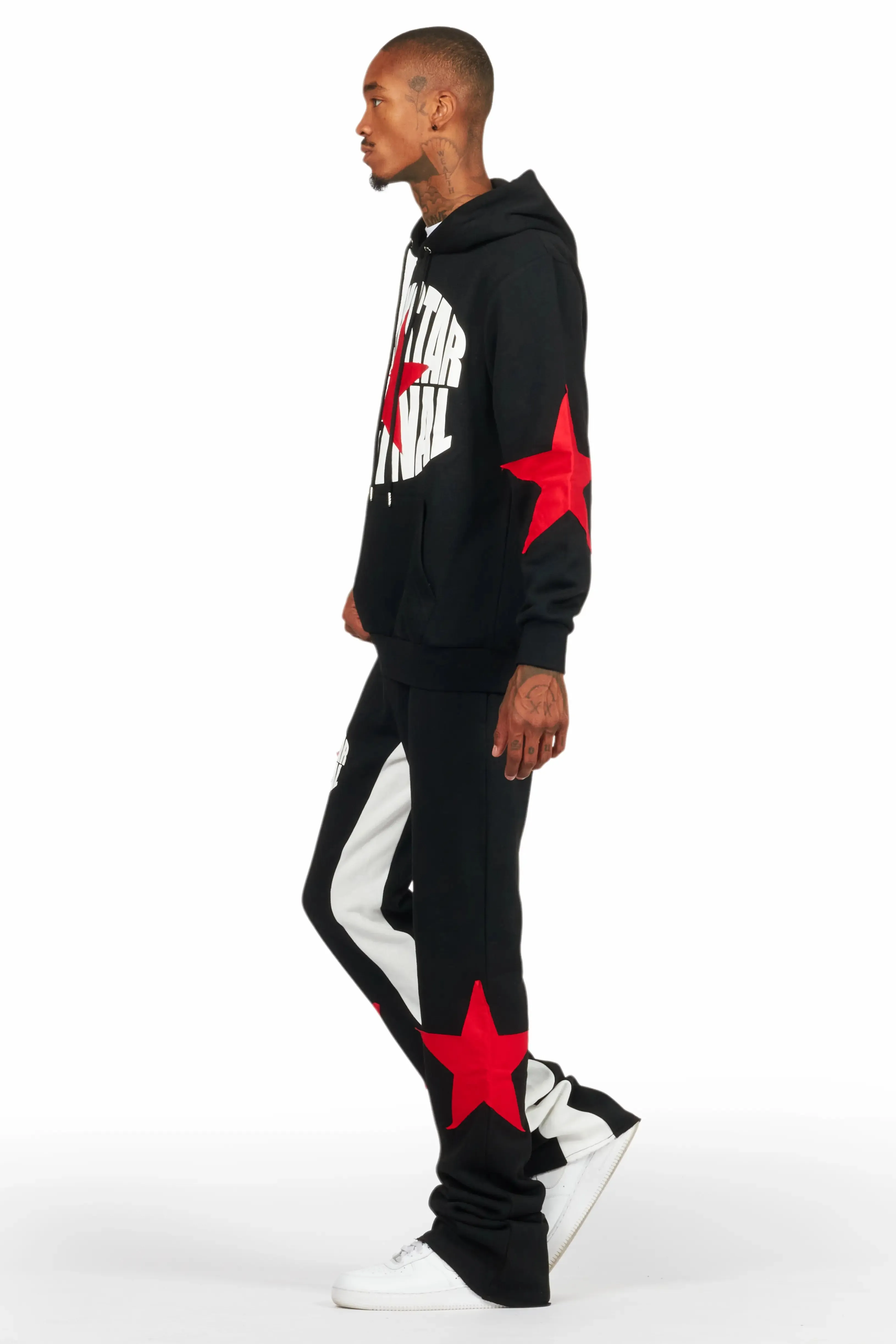 States Black/Red Baggy Stacked Hoodie Track Set sold by Rockstar Original product image thumbnail 5