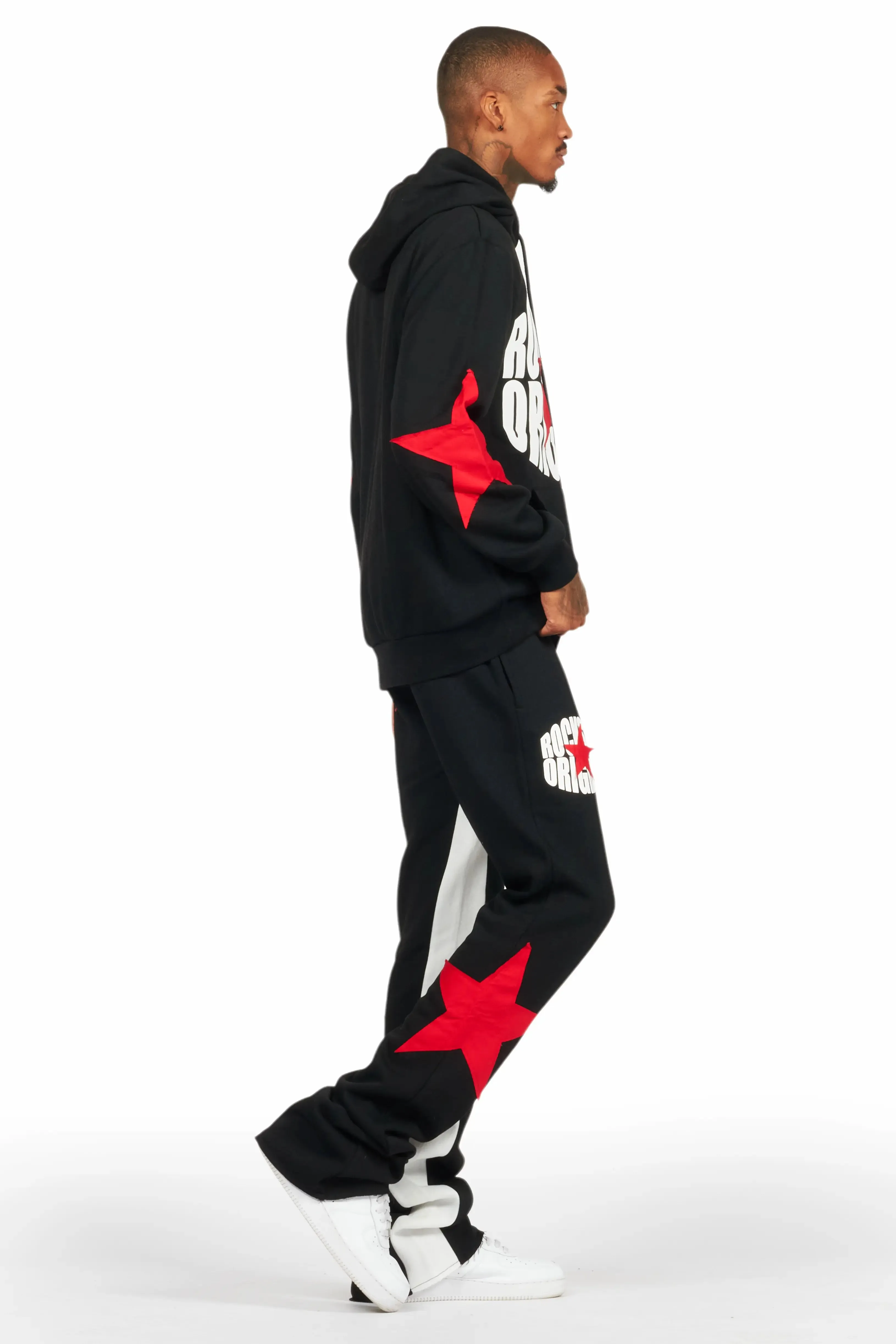 States Black/Red Baggy Stacked Hoodie Track Set sold by Rockstar Original product image thumbnail 3