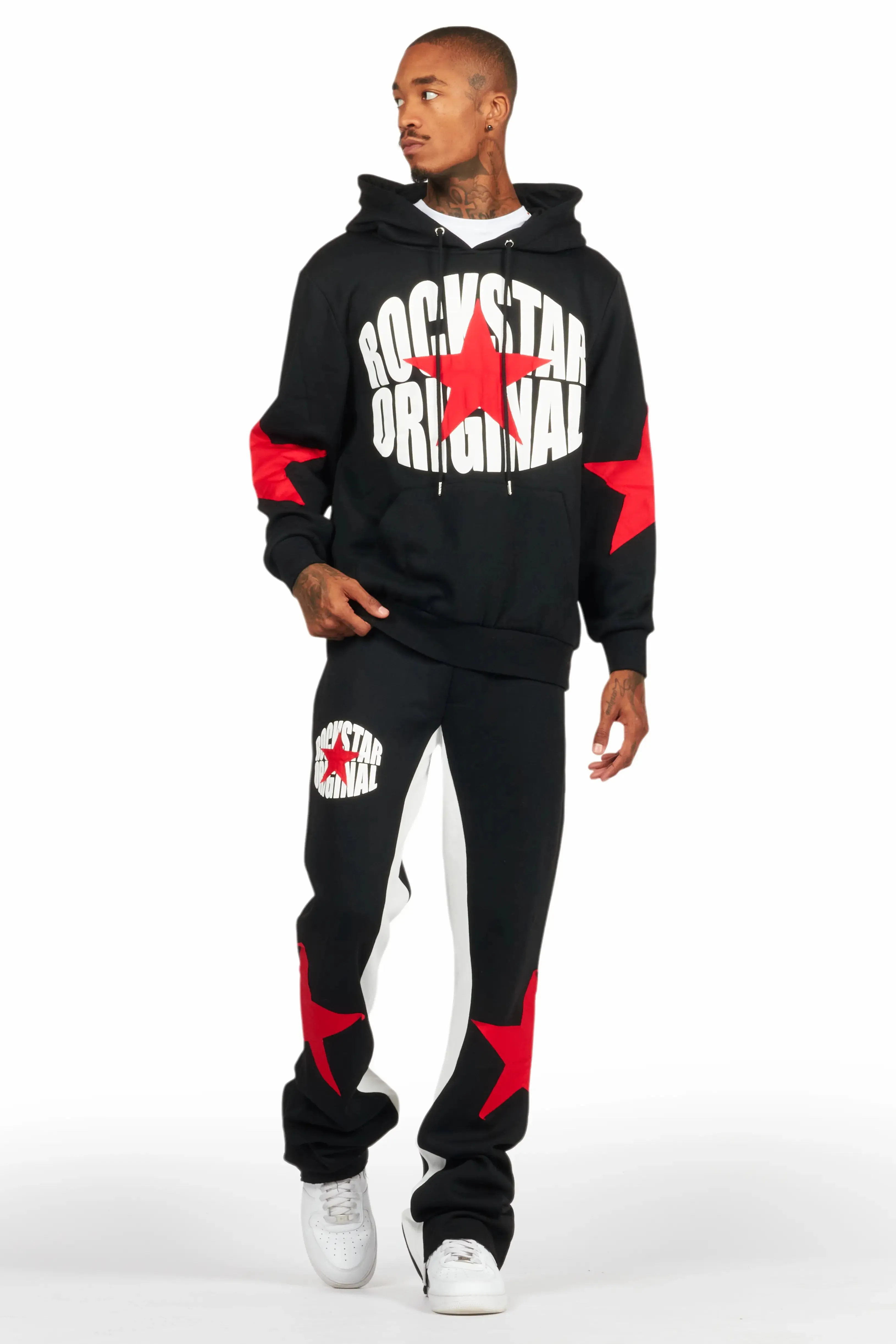States Black/Red Baggy Stacked Hoodie Track Set sold by Rockstar Original product image thumbnail 2