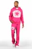States Fuchsia Baggy Stacked Hoodie Track Set sold by Rockstar Original