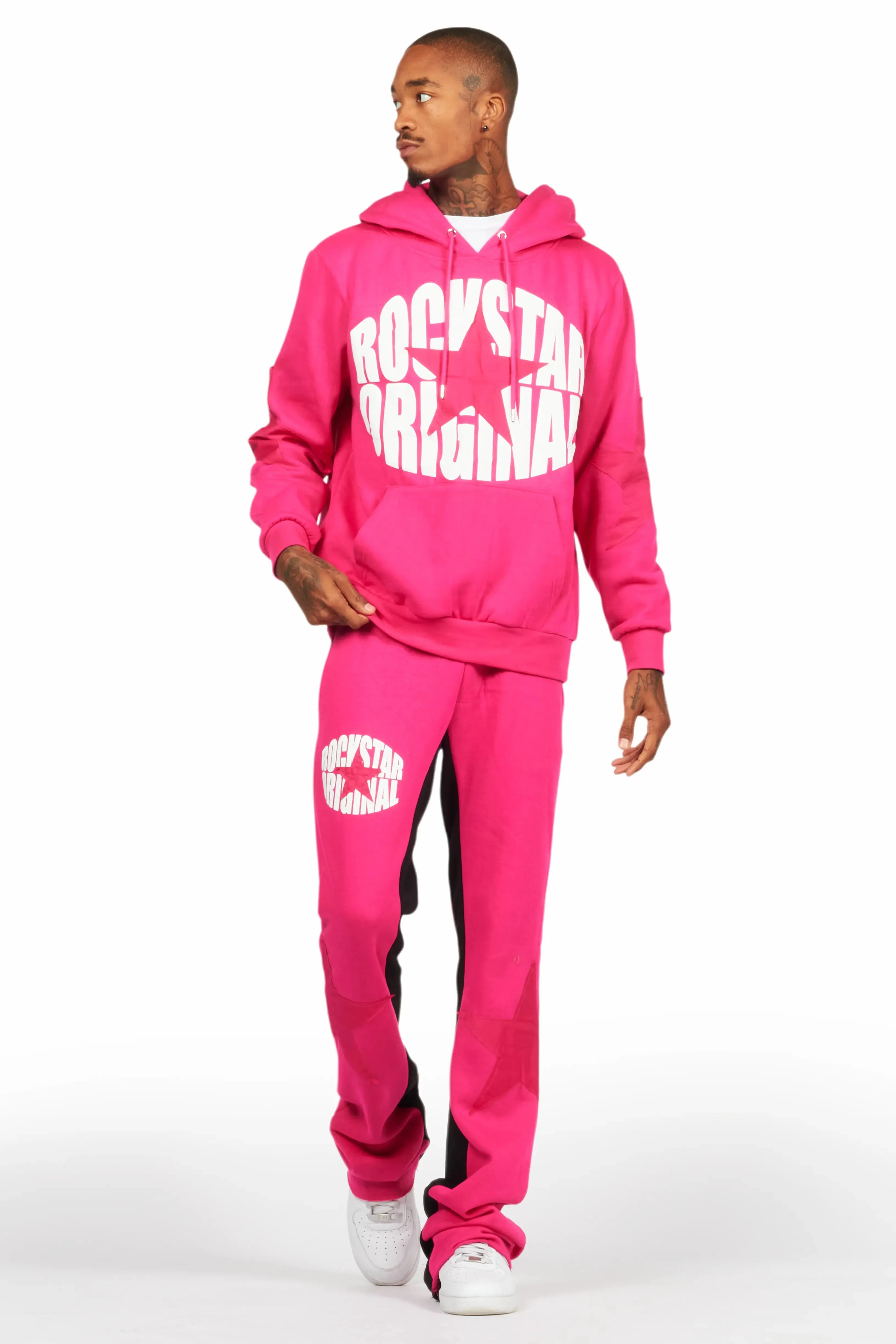 States Fuchsia Baggy Stacked Hoodie Track Set sold by Rockstar Original product image thumbnail 2