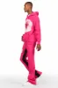 States Fuchsia Baggy Stacked Hoodie Track Set sold by Rockstar Original