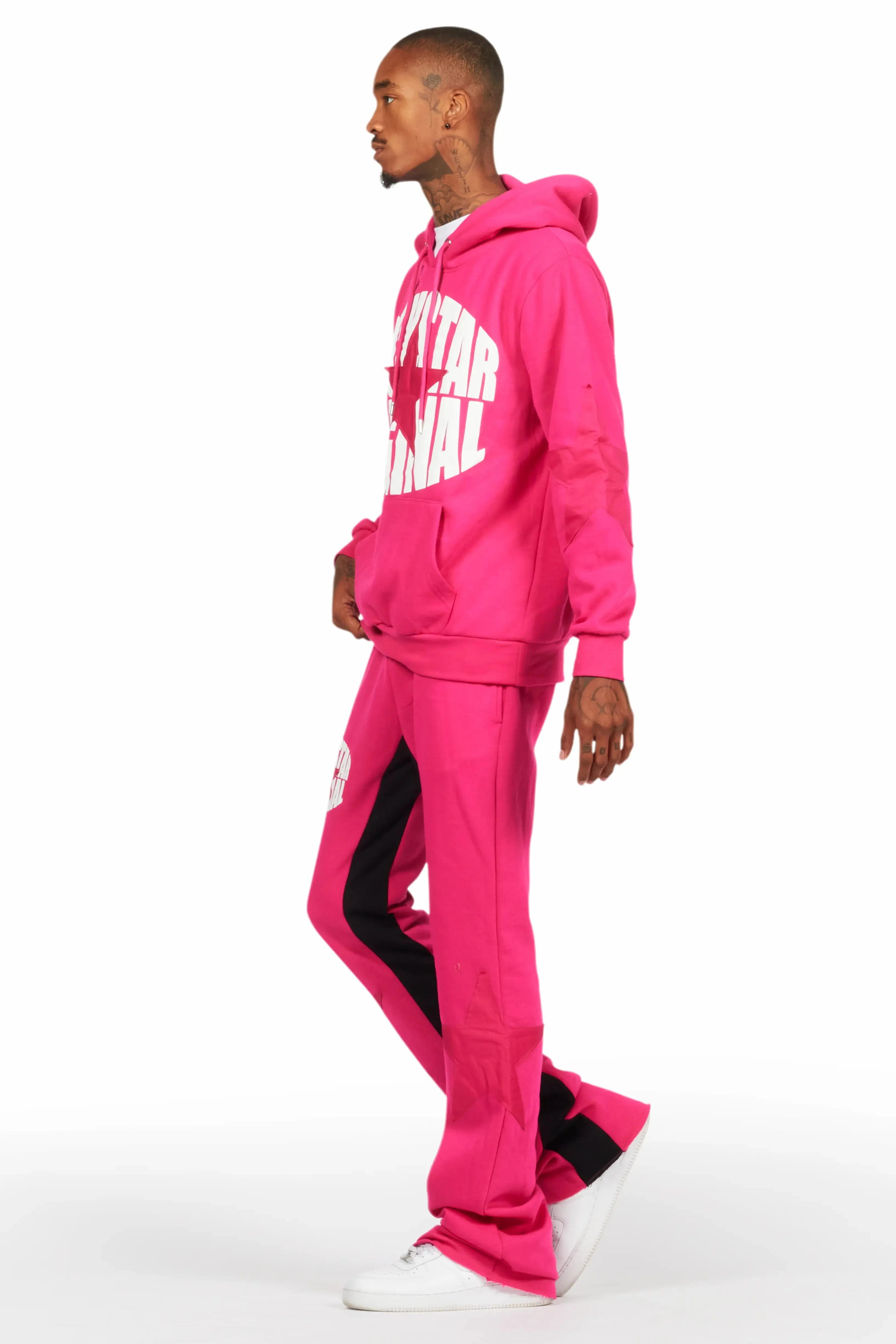 States Fuchsia Baggy Stacked Hoodie Track Set sold by Rockstar Original product image thumbnail 5