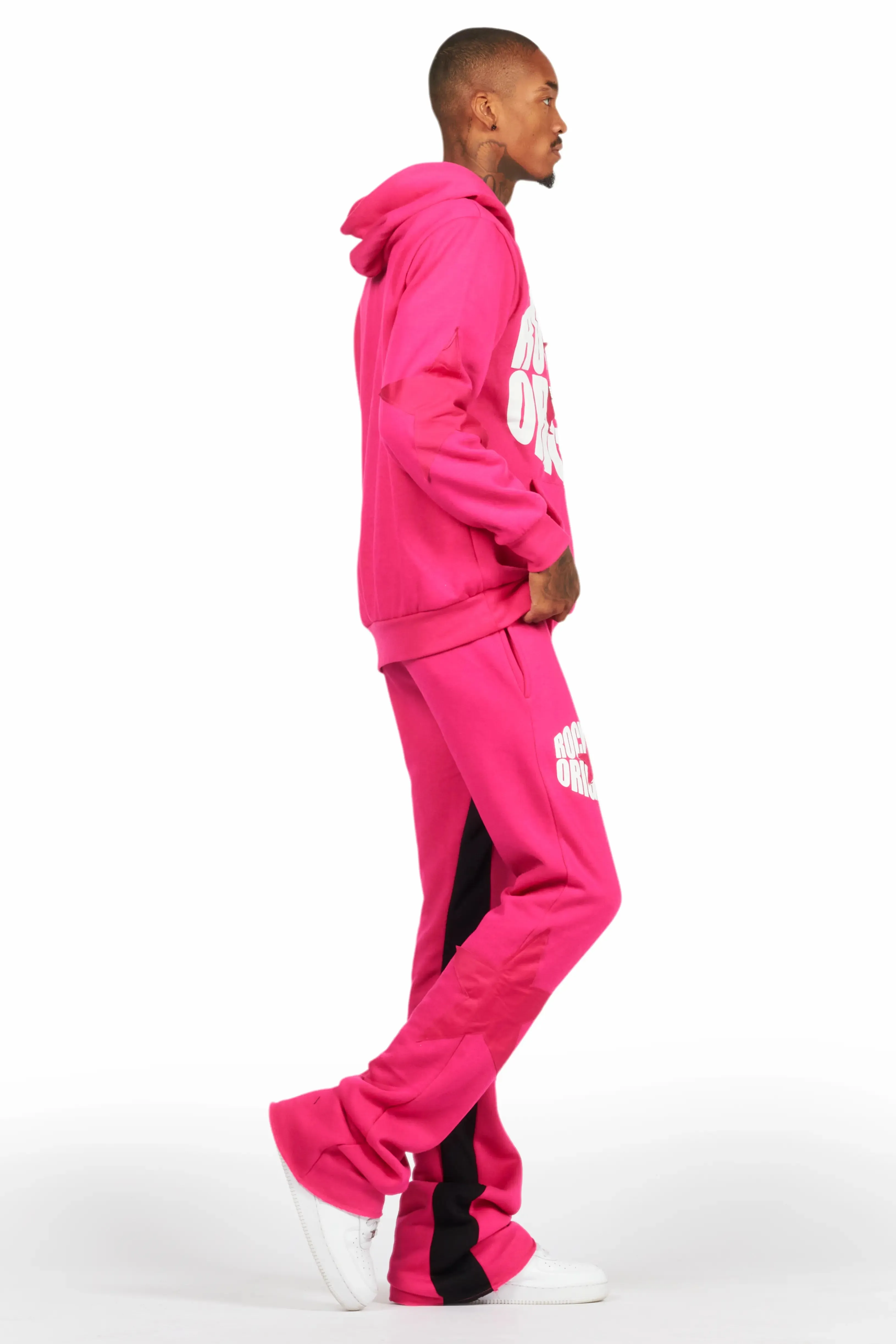 States Fuchsia Baggy Stacked Hoodie Track Set sold by Rockstar Original product image thumbnail 3