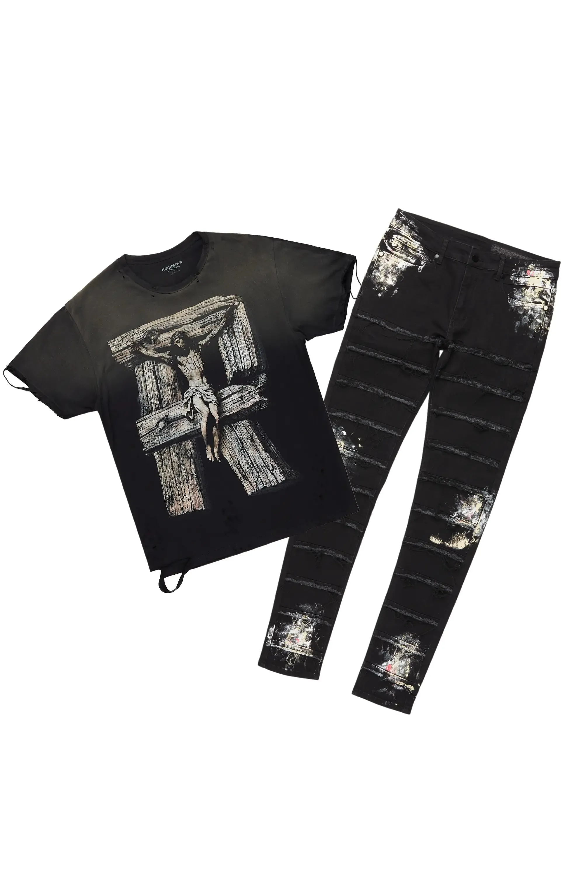 Panos Black T-Shirt/Slim Fit Jean Bundle sold by Rockstar Original