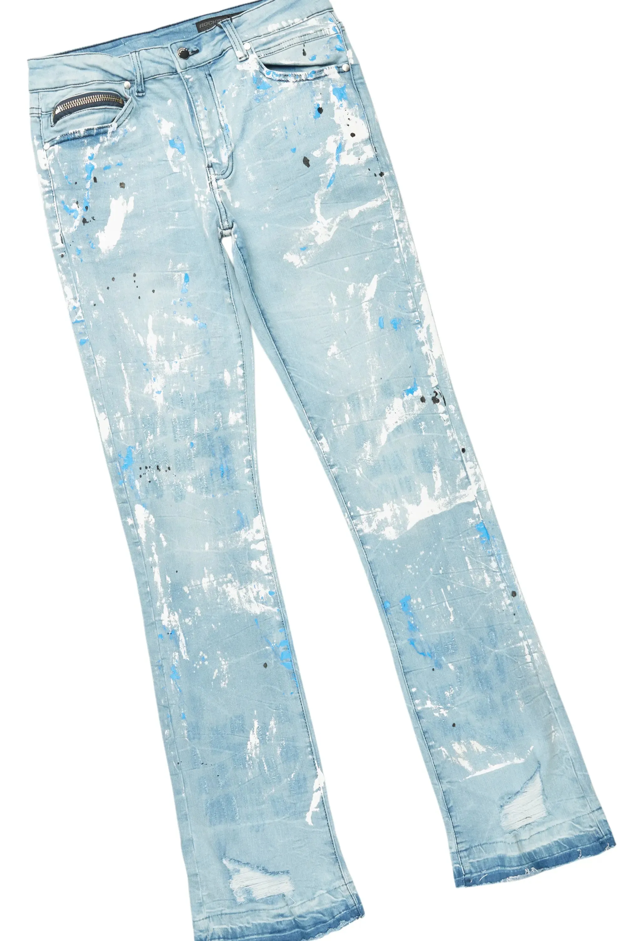 Valar Black/Blue Long Sleeve/Stacked Flare Jean Set sold by Rockstar Original product image thumbnail 3