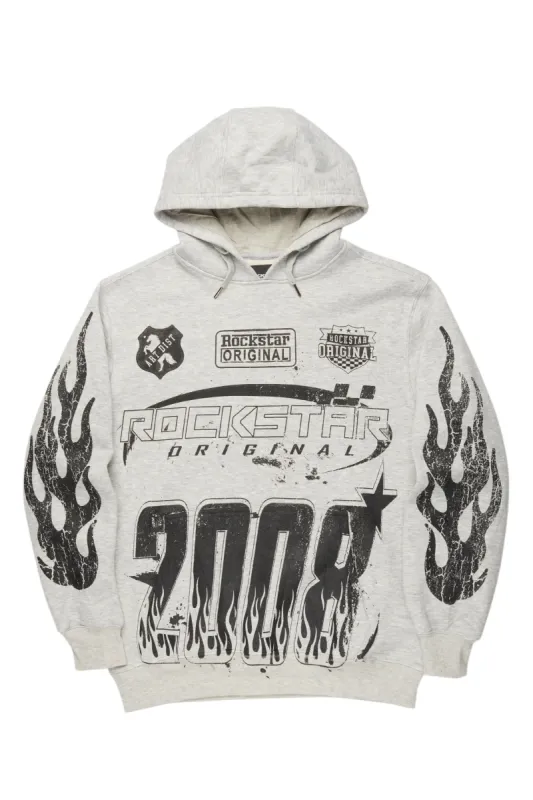 Amos Heather Grey Graphic Hoodie made by Rockstar Original