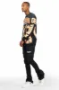 Fields Black/Orange Double Layer Long Sleeve Graphic T-Shirt sold by Rockstar Original