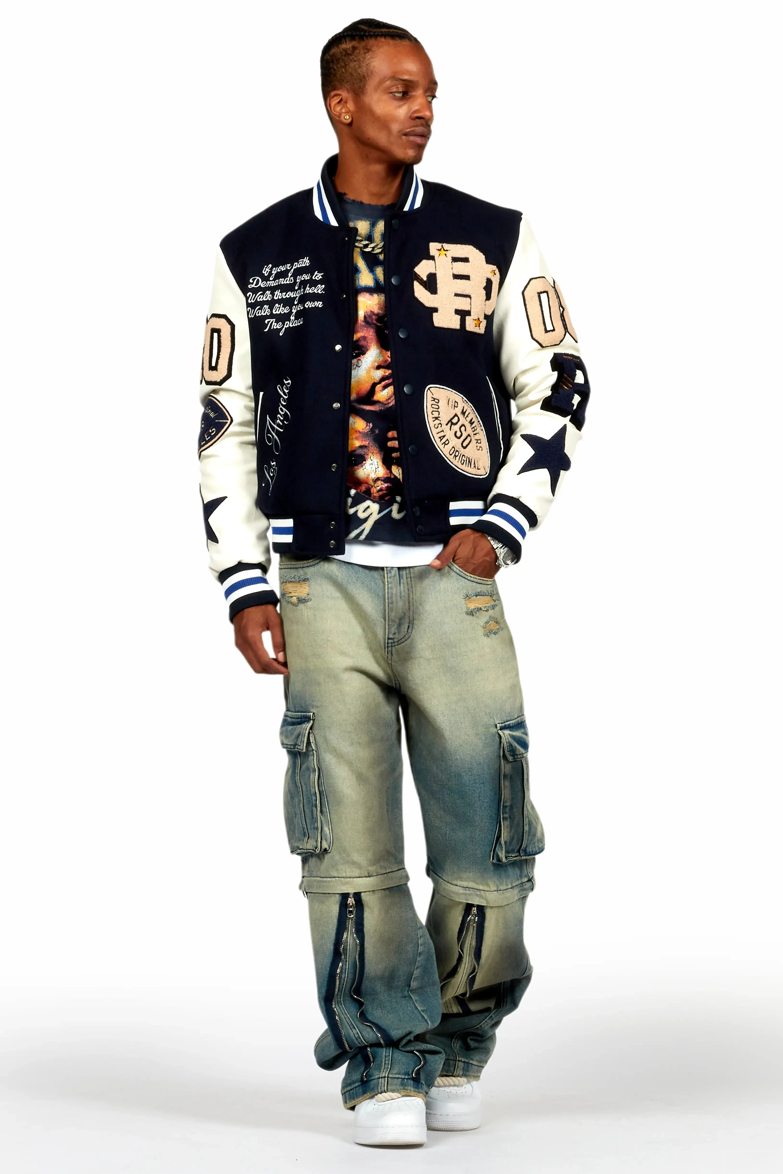 Rupert Vintage Blue Baggy Fit Zip Off Jean sold by Rockstar Original product image thumbnail 3