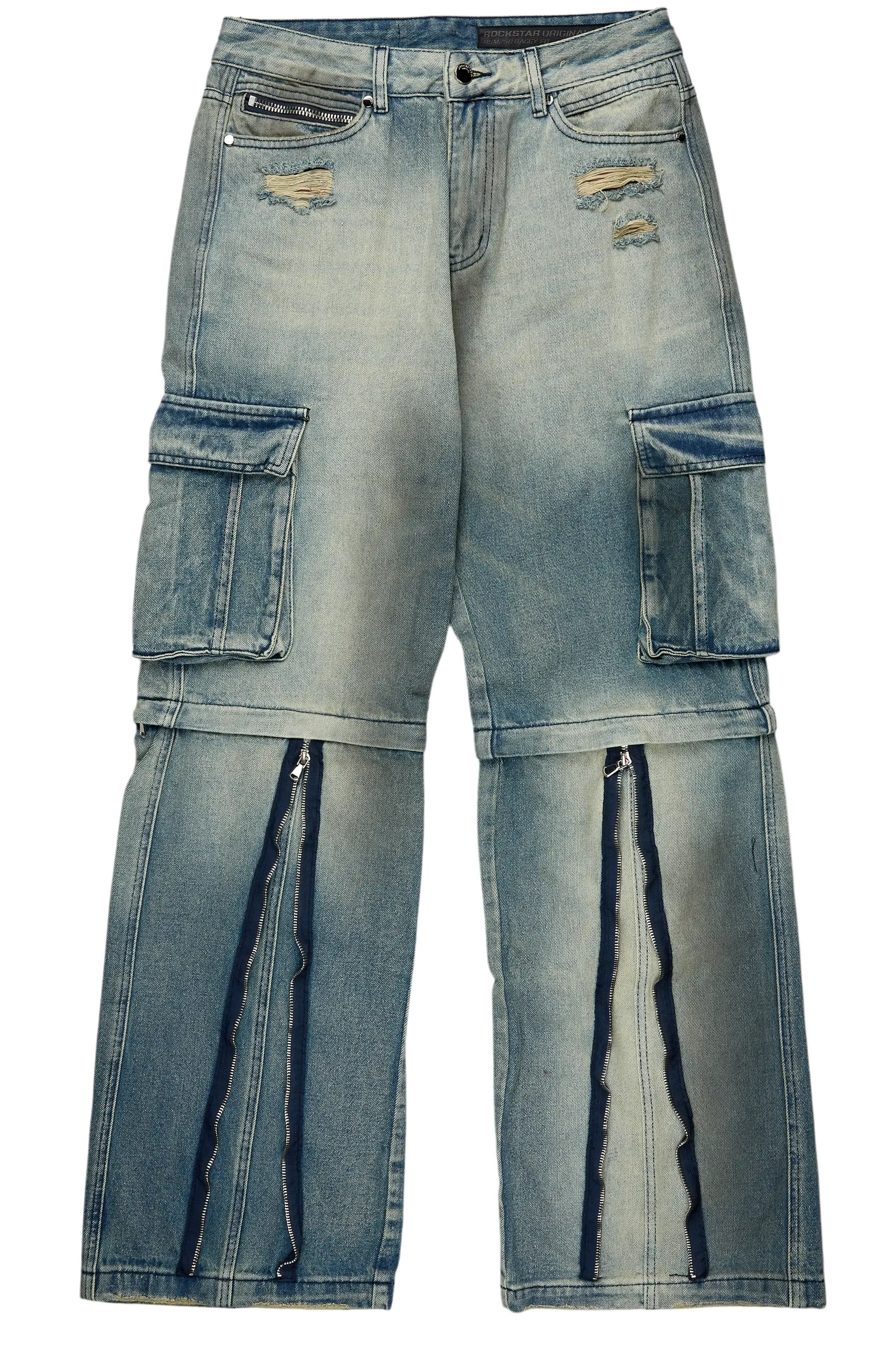 Rupert Vintage Blue Baggy Fit Zip Off Jean sold by Rockstar Original product image thumbnail 2