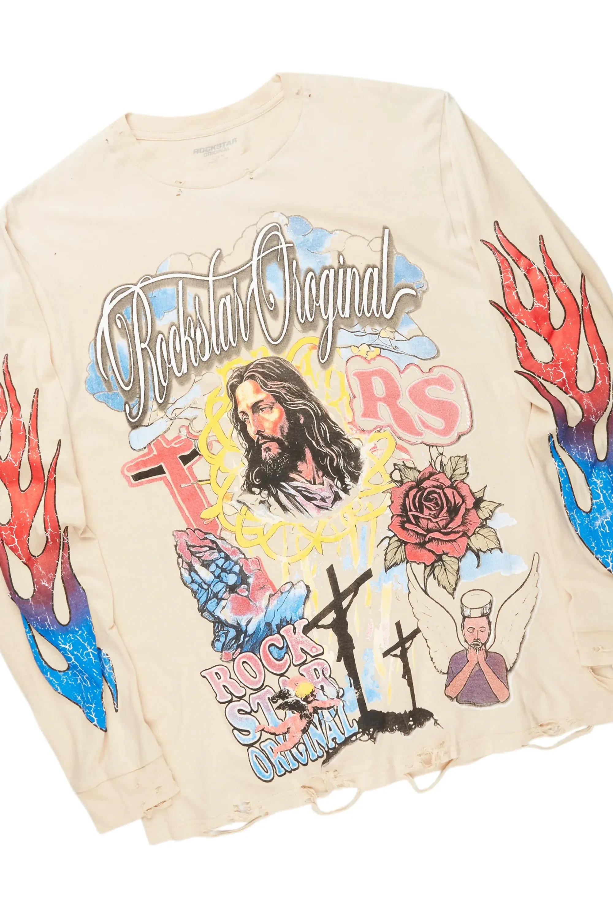 Tadashi Beige Long Sleeve/Stacked Flare Jean Set sold by Rockstar Original product image thumbnail 2