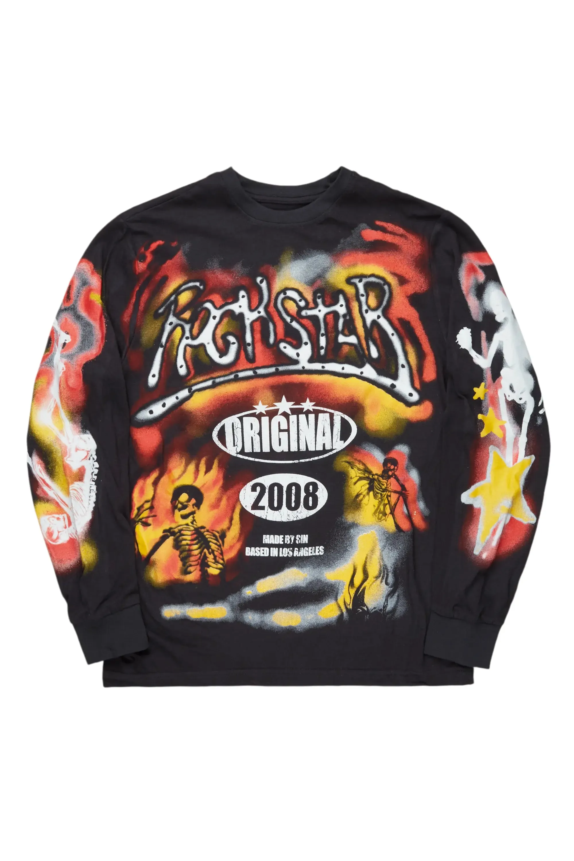 Farren Black Long Sleeve Graphic T-Shirt sold by Rockstar Original