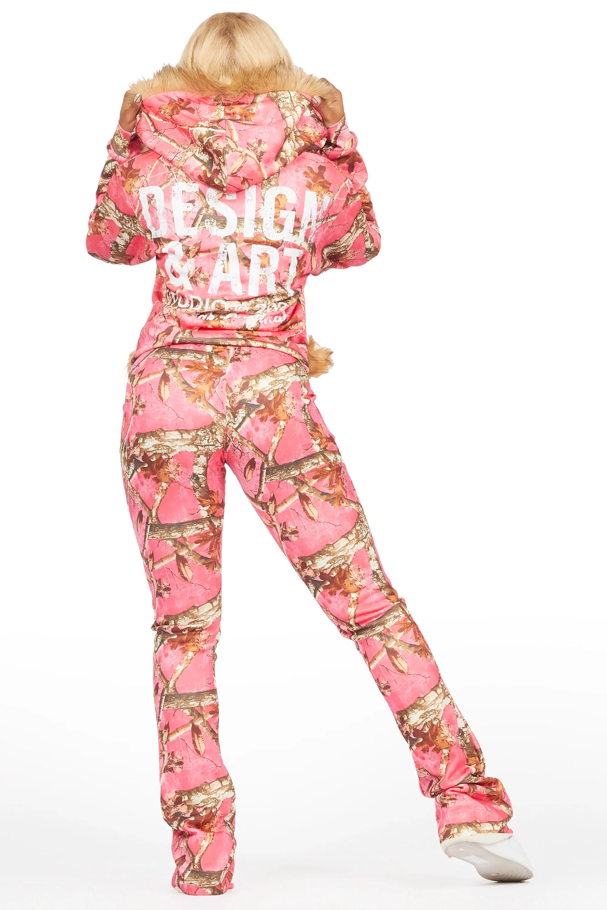 Benita Pink Tree Camo Super Stacked Trackset sold by Rockstar Original product image thumbnail 3