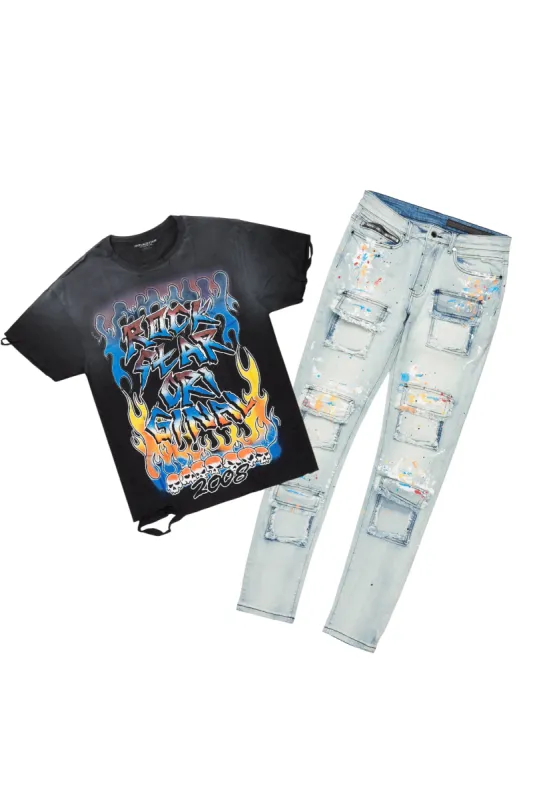 Ebbe Black T-Shirt/Slim Fit Jean Bundle sold by Rockstar Original