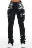 Shannona Black Painted Super Stacked Jean sold by Rockstar Original
