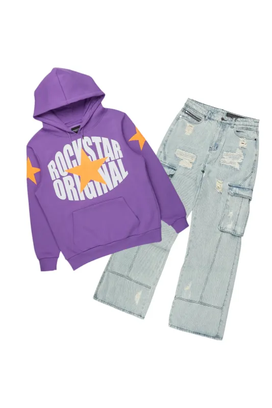 Hachi Purple Hoodie & Nand Baggy Jean Bundle sold by Rockstar Original
