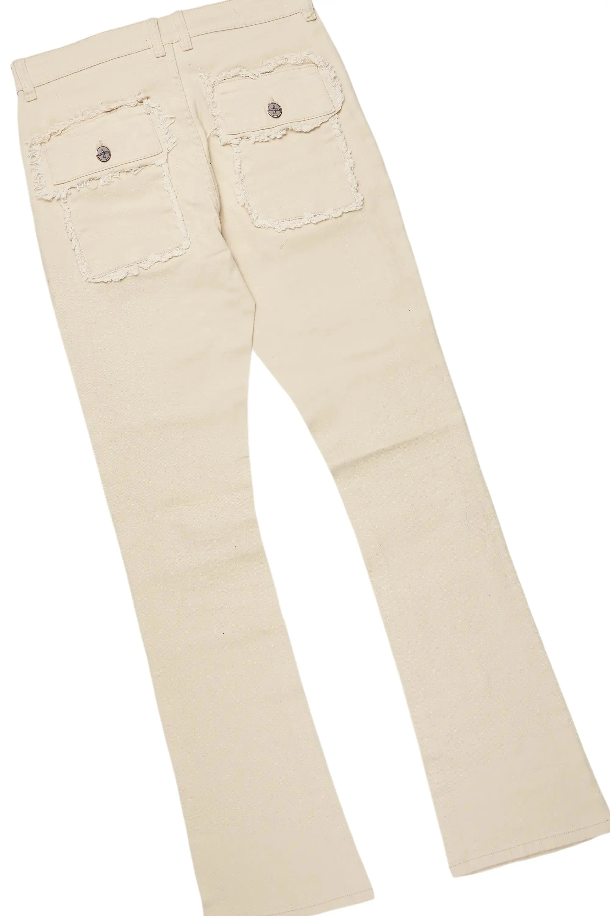 Gabin Beige Long Sleeve T-Shirt/Stacked Flare Cargo Jean Bundle sold by Rockstar Original product image thumbnail 5