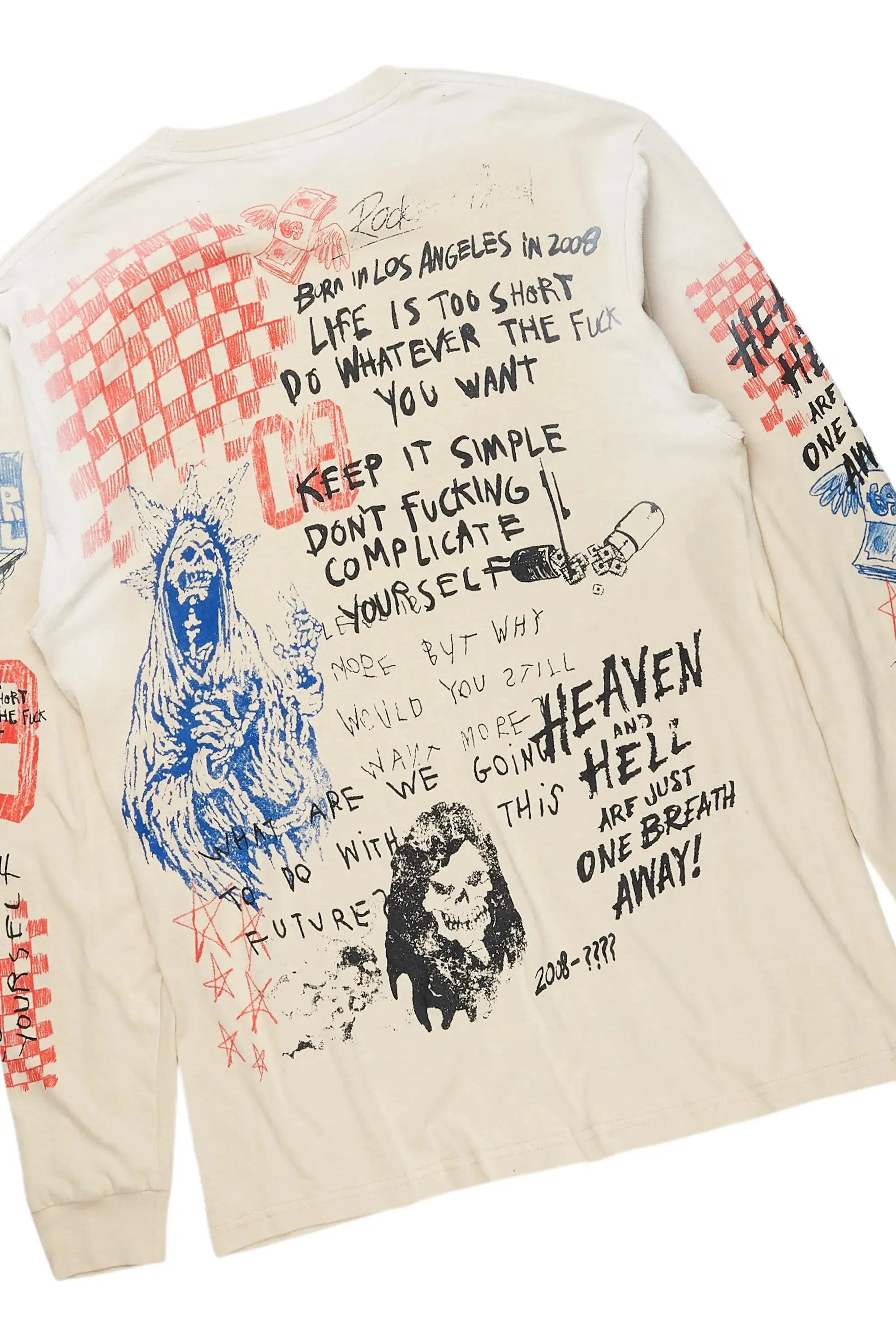 Gabin Beige Long Sleeve T-Shirt/Stacked Flare Cargo Jean Bundle sold by Rockstar Original product image thumbnail 3