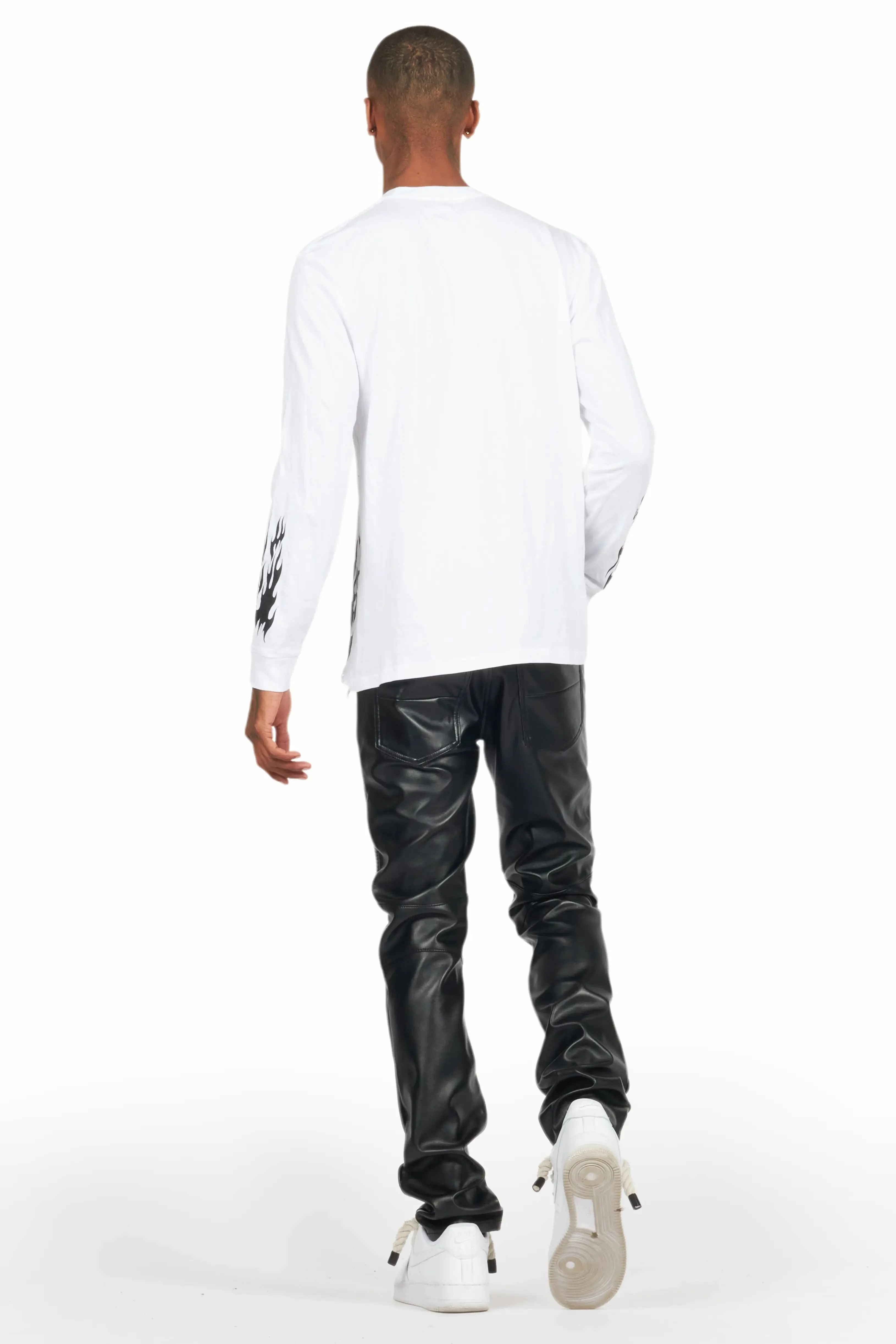 Richh Black PU Biker Jean sold by Rockstar Original product image thumbnail 5