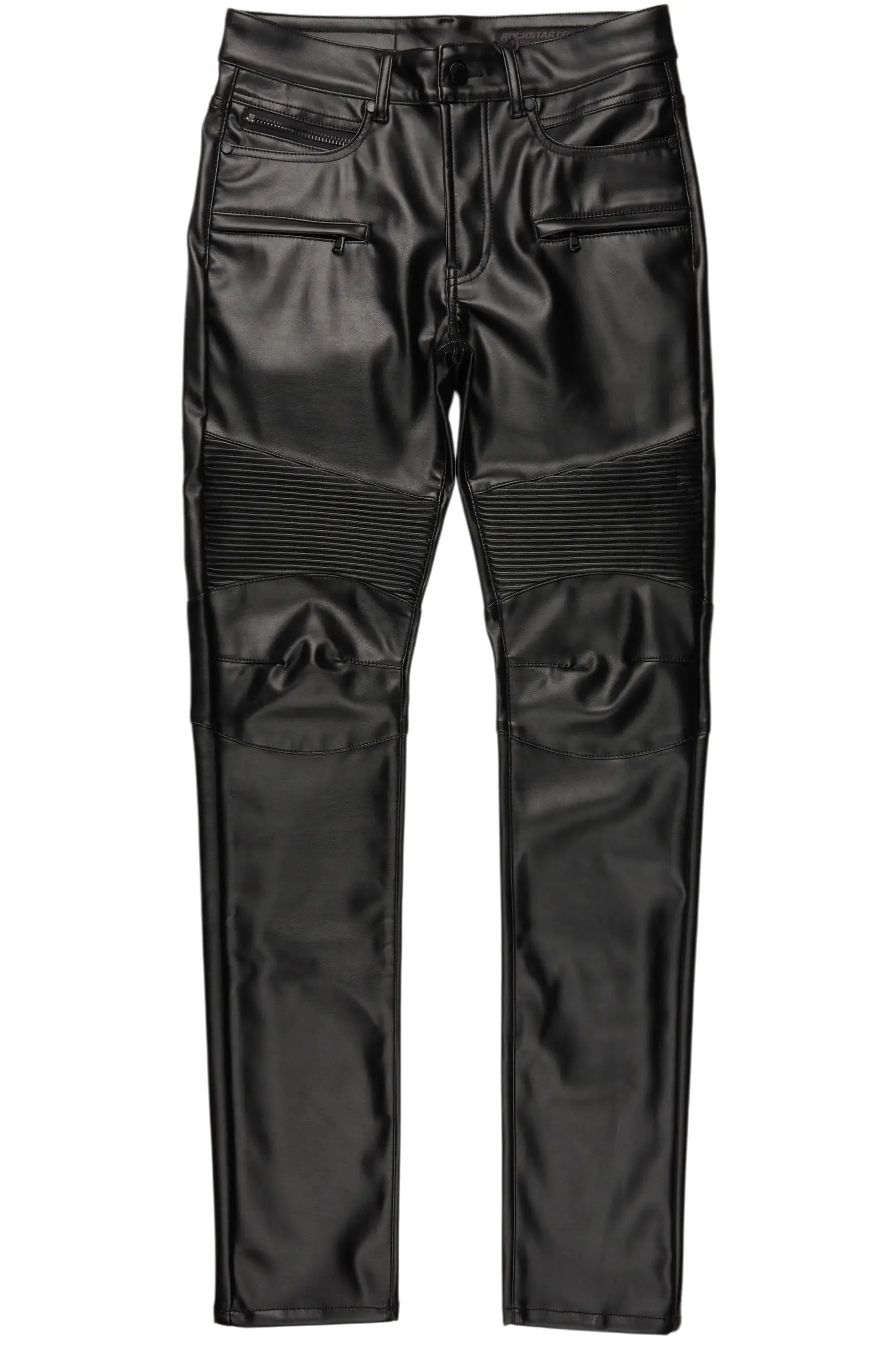 Richh Black PU Biker Jean sold by Rockstar Original product image thumbnail 2